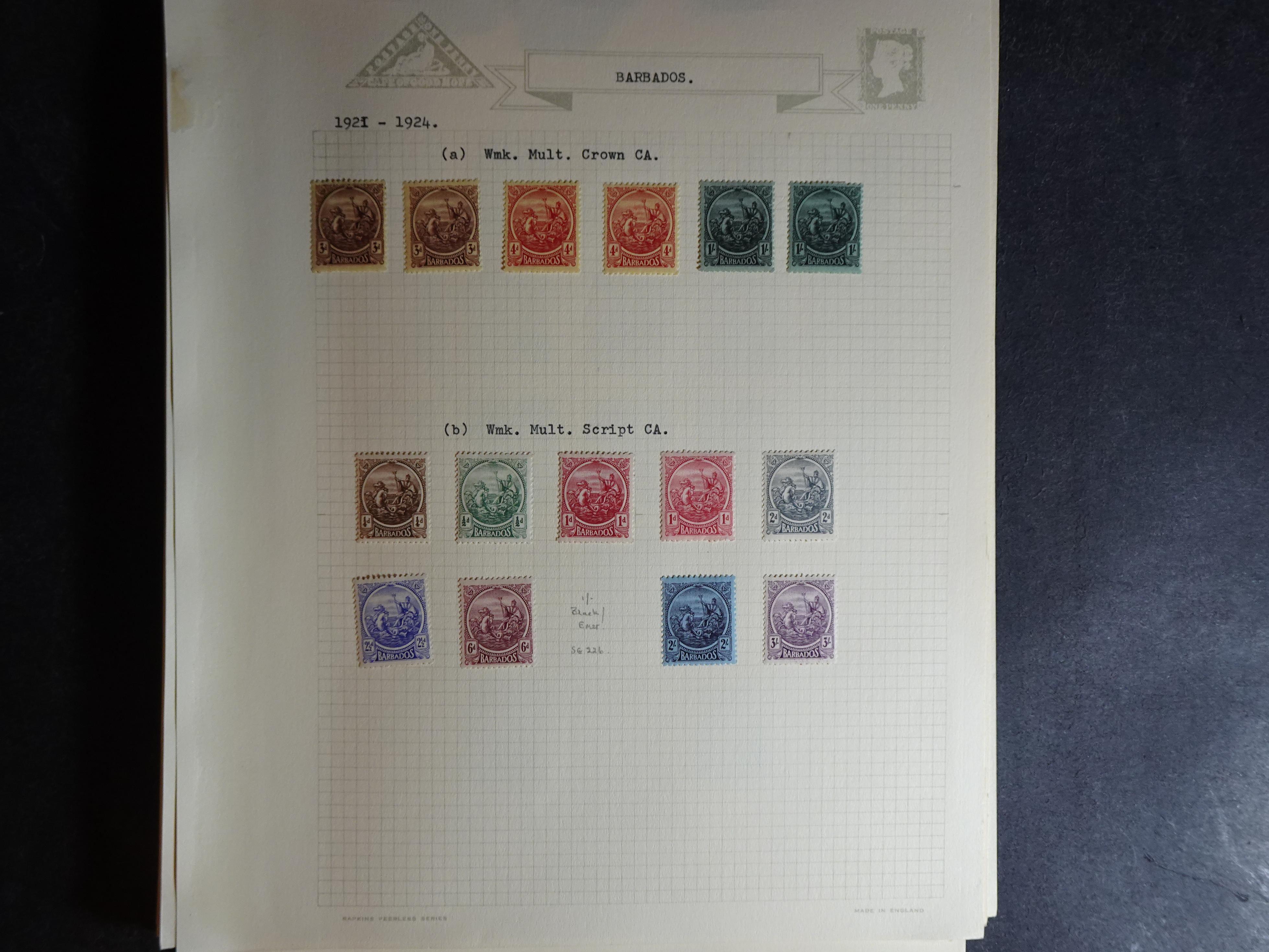 Verzameling 1882 - 1977 op blanco album bladen in Klemband. 8