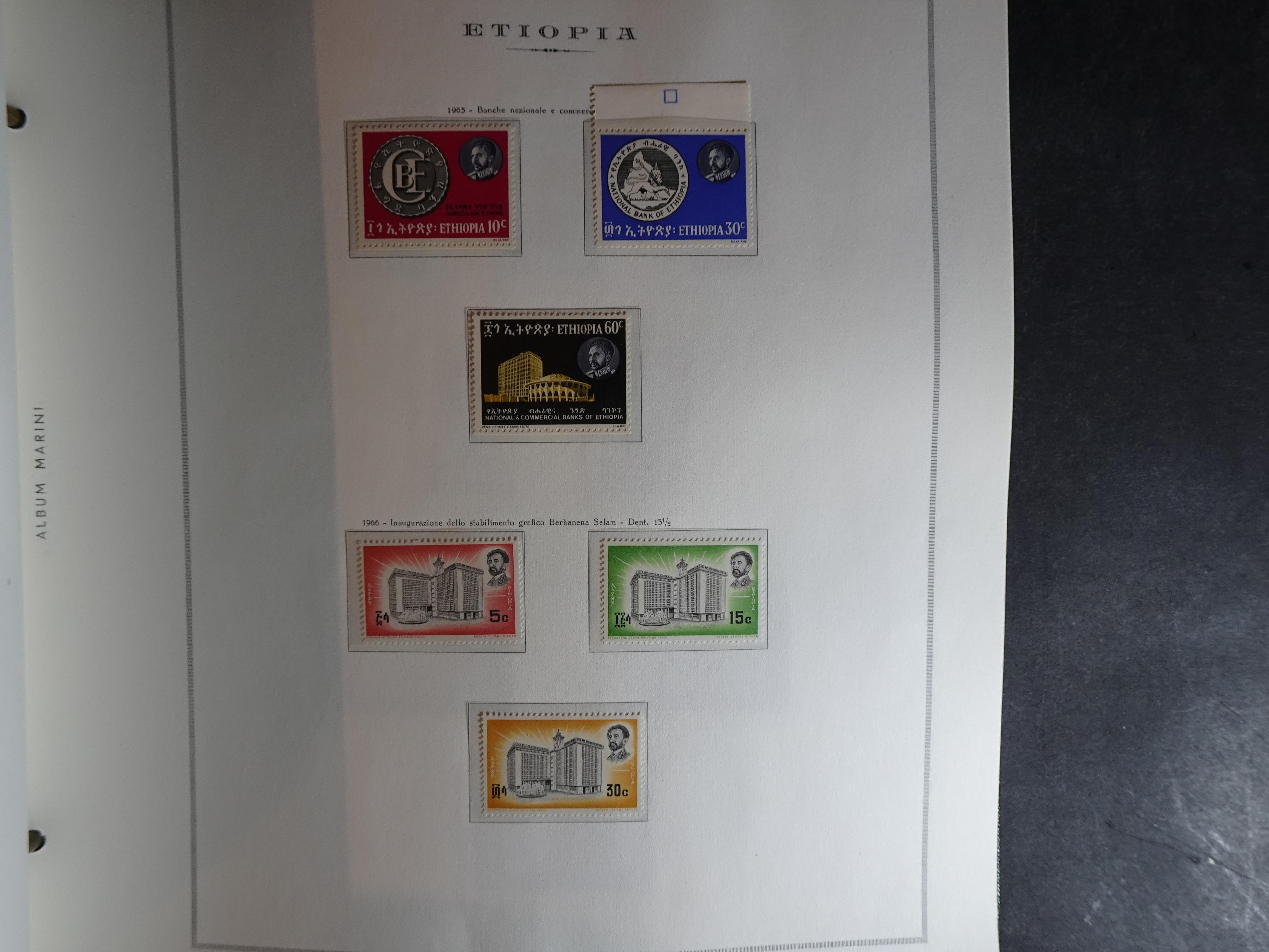 Verzameling in Marini album met Ethiopië, Ghana  Libië, Somalië en Sudan, leuke koop met veel motief. 2