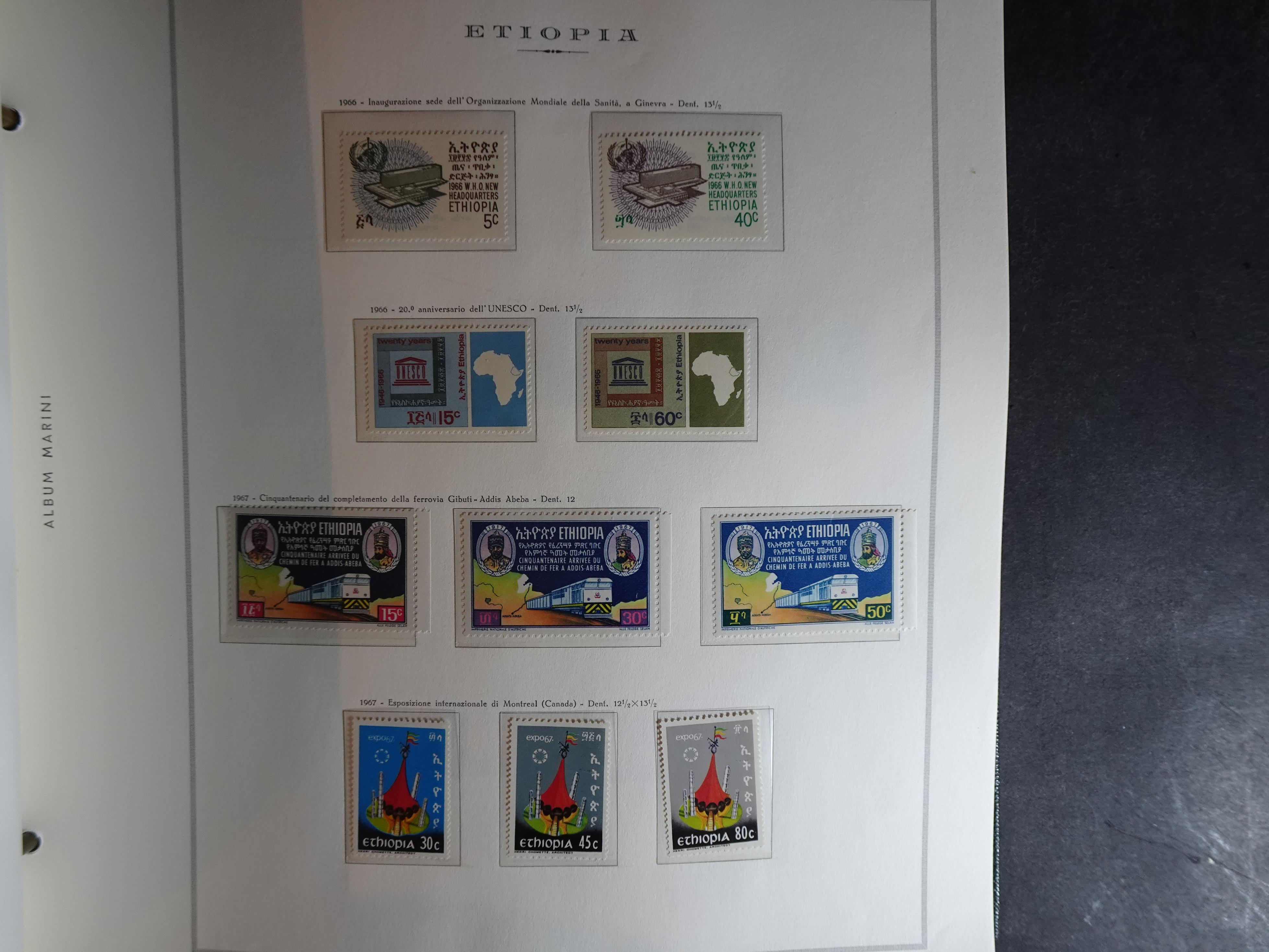 Verzameling in Marini album met Ethiopië, Ghana  Libië, Somalië en Sudan, leuke koop met veel motief. 4