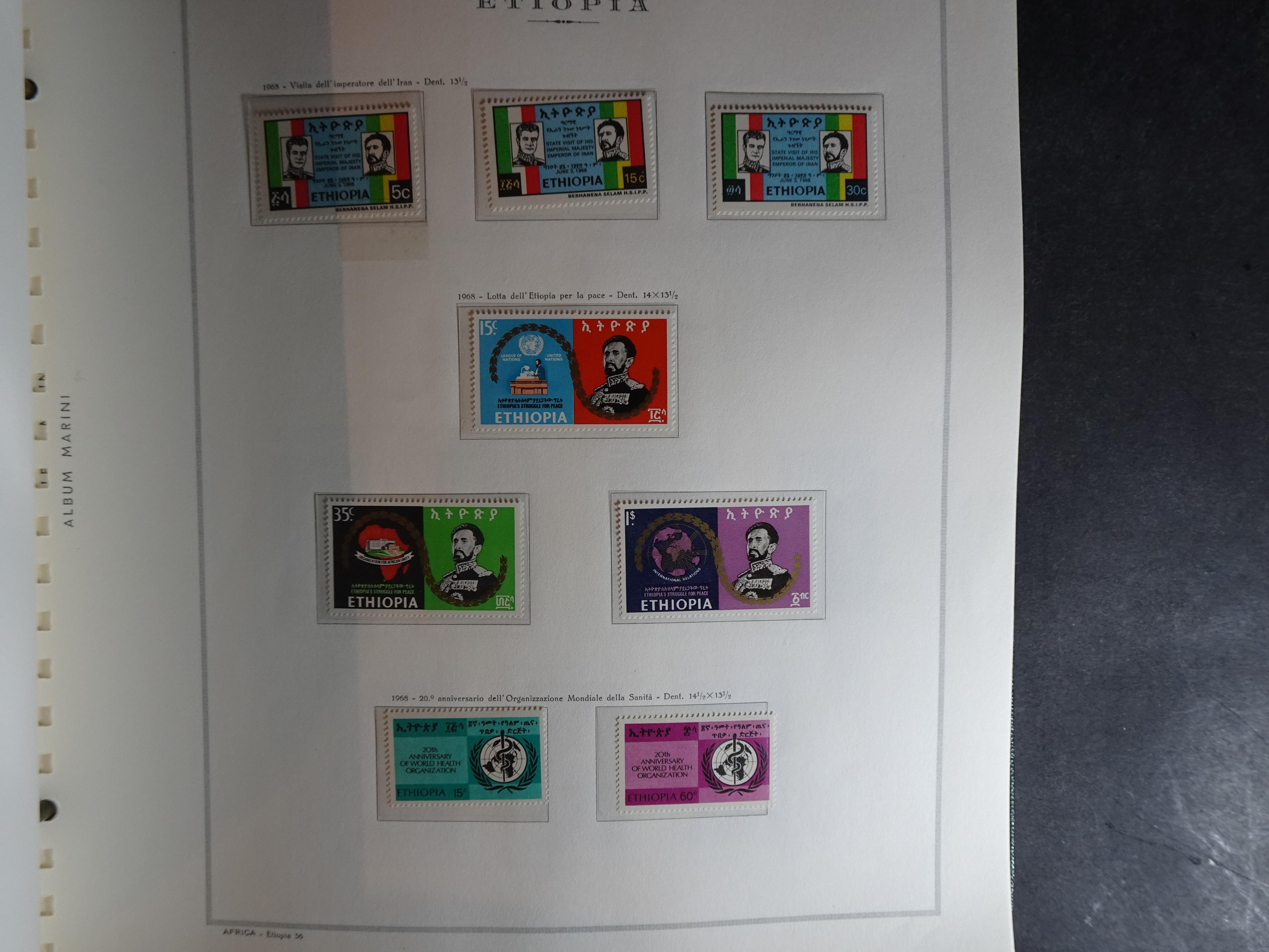 Verzameling in Marini album met Ethiopië, Ghana  Libië, Somalië en Sudan, leuke koop met veel motief. 8