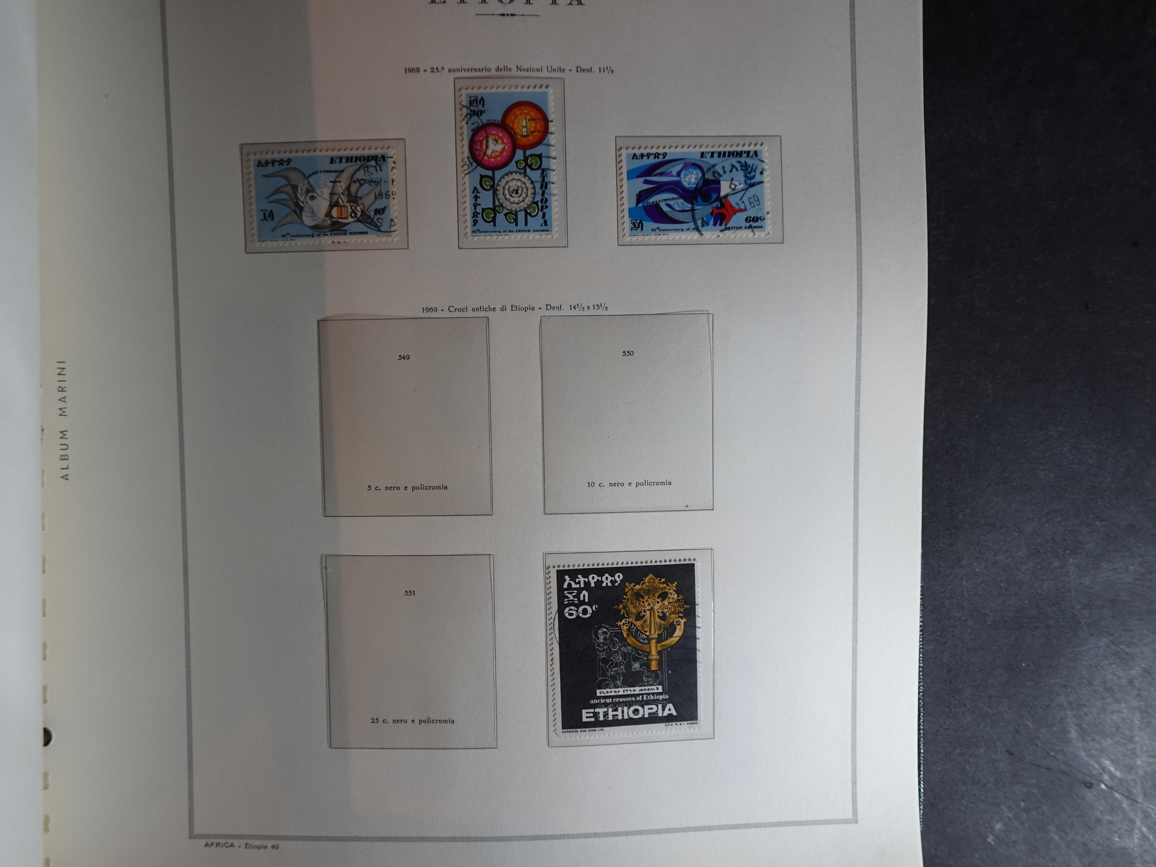 Verzameling in Marini album met Ethiopië, Ghana  Libië, Somalië en Sudan, leuke koop met veel motief. 12