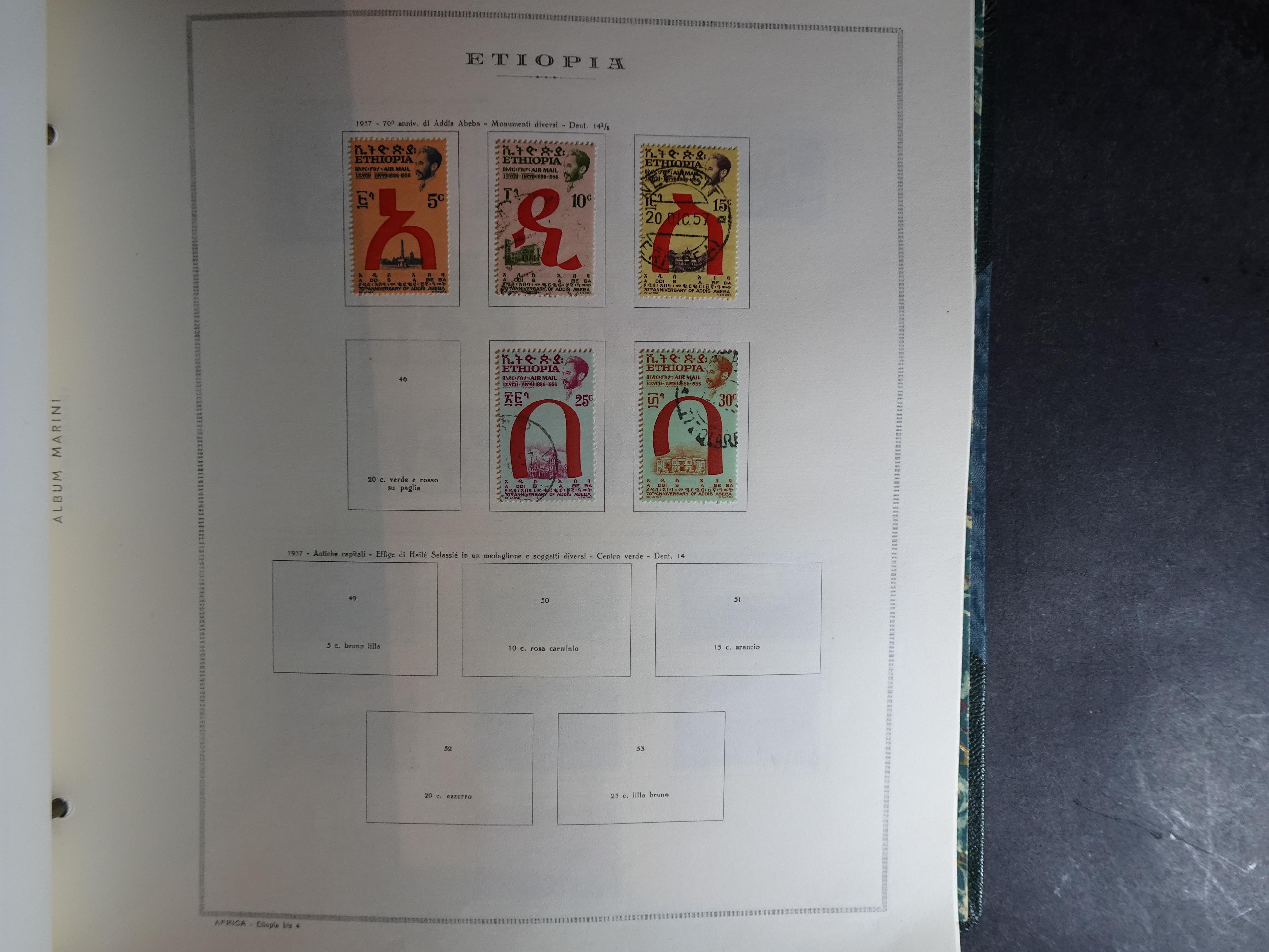 Verzameling in Marini album met Ethiopië, Ghana  Libië, Somalië en Sudan, leuke koop met veel motief. 16