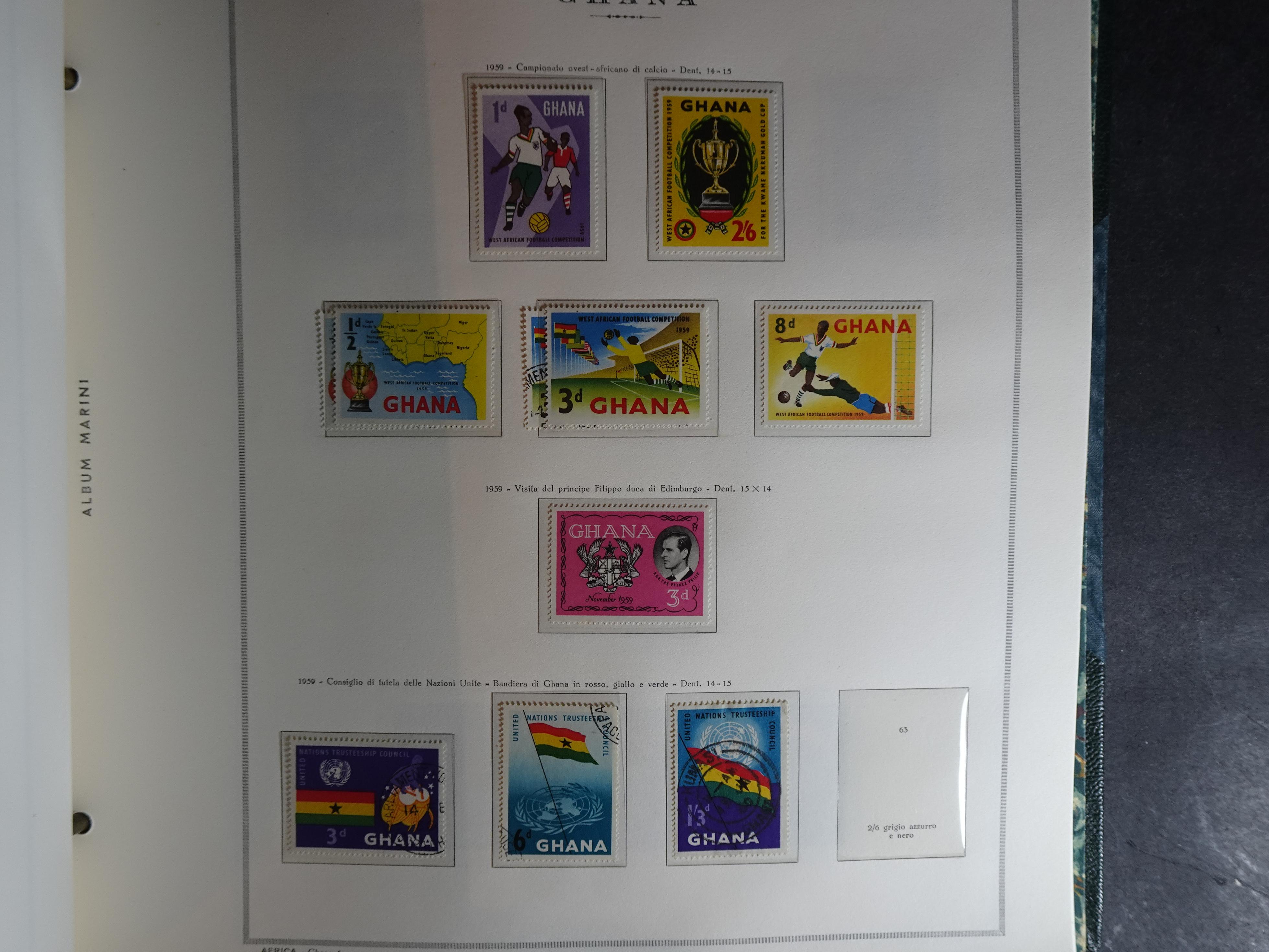 Verzameling in Marini album met Ethiopië, Ghana  Libië, Somalië en Sudan, leuke koop met veel motief. 32