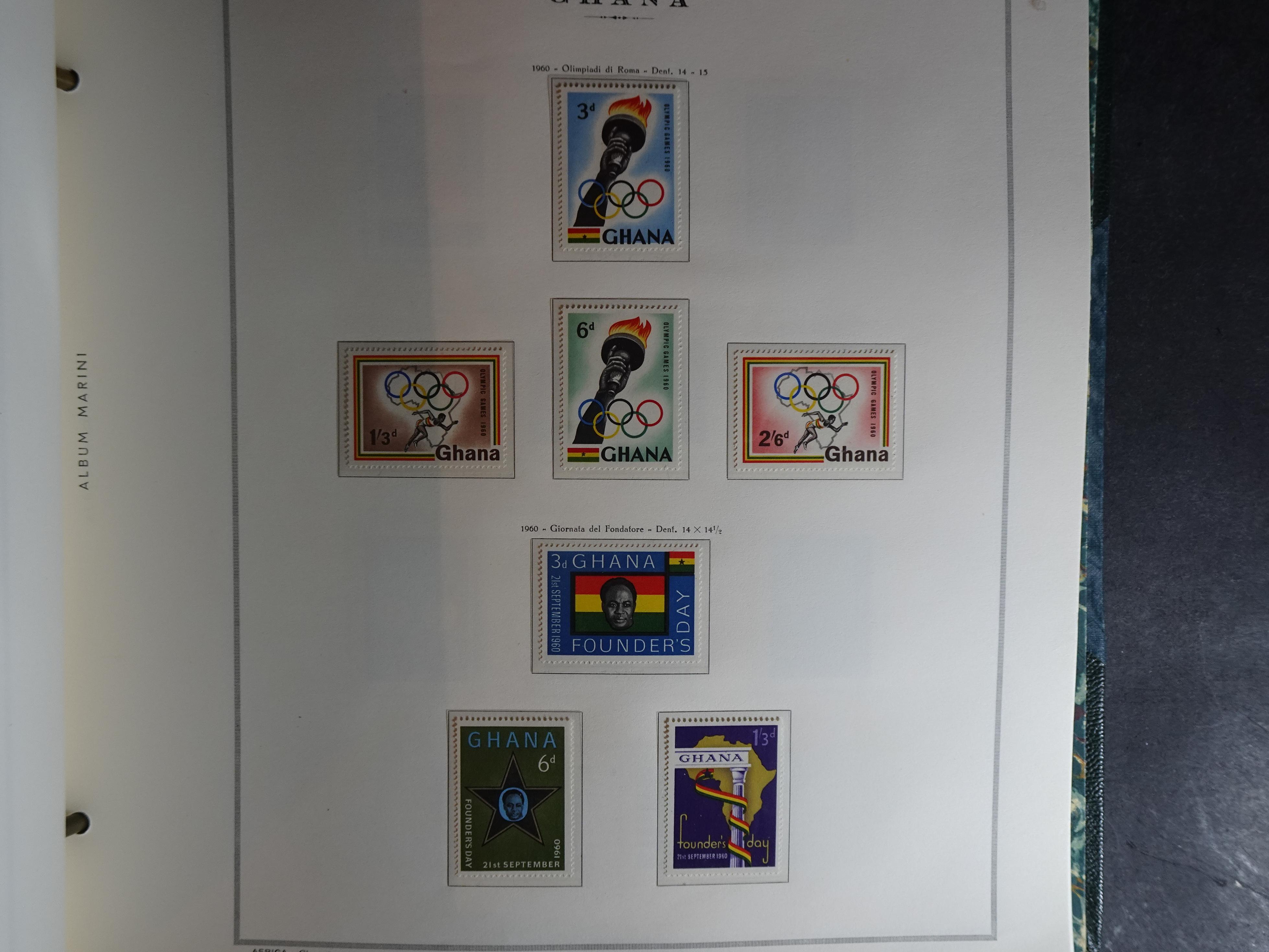 Verzameling in Marini album met Ethiopië, Ghana  Libië, Somalië en Sudan, leuke koop met veel motief. 34