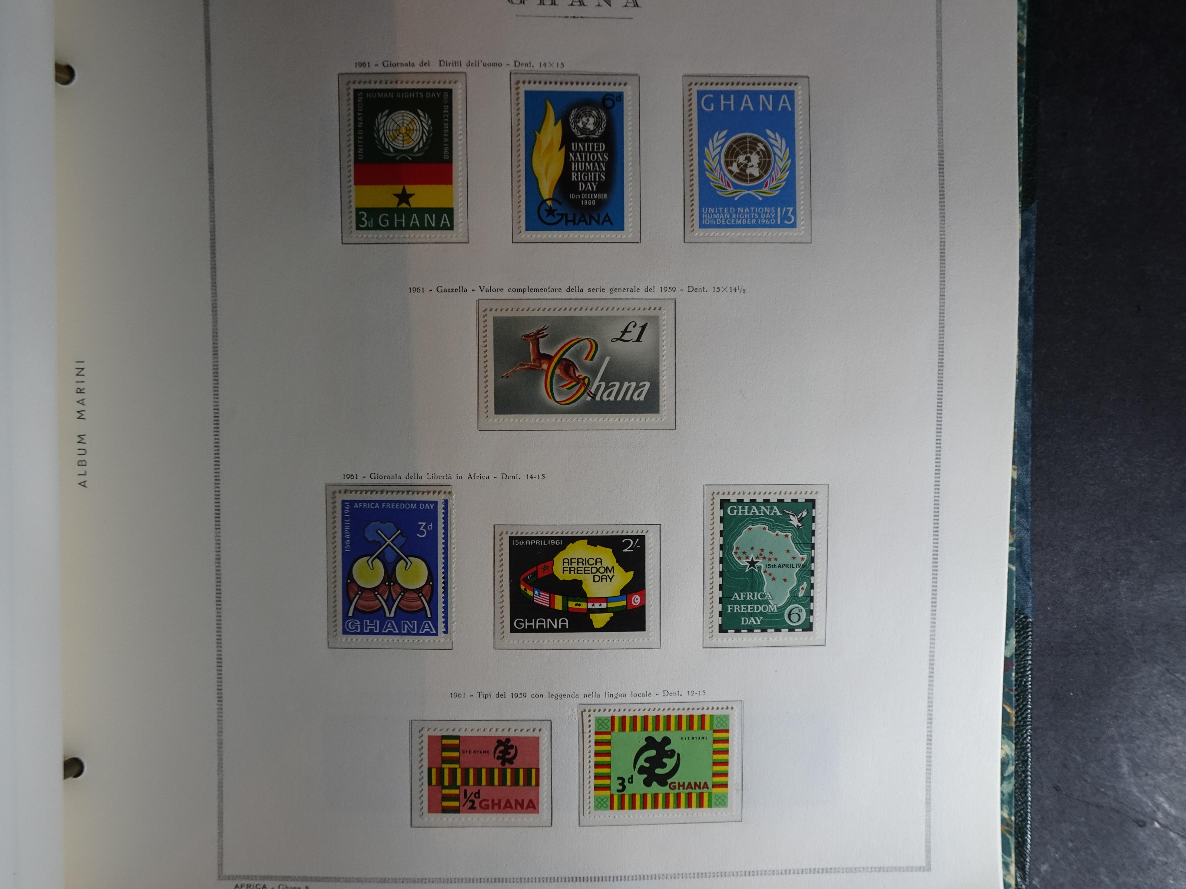 Verzameling in Marini album met Ethiopië, Ghana  Libië, Somalië en Sudan, leuke koop met veel motief. 35