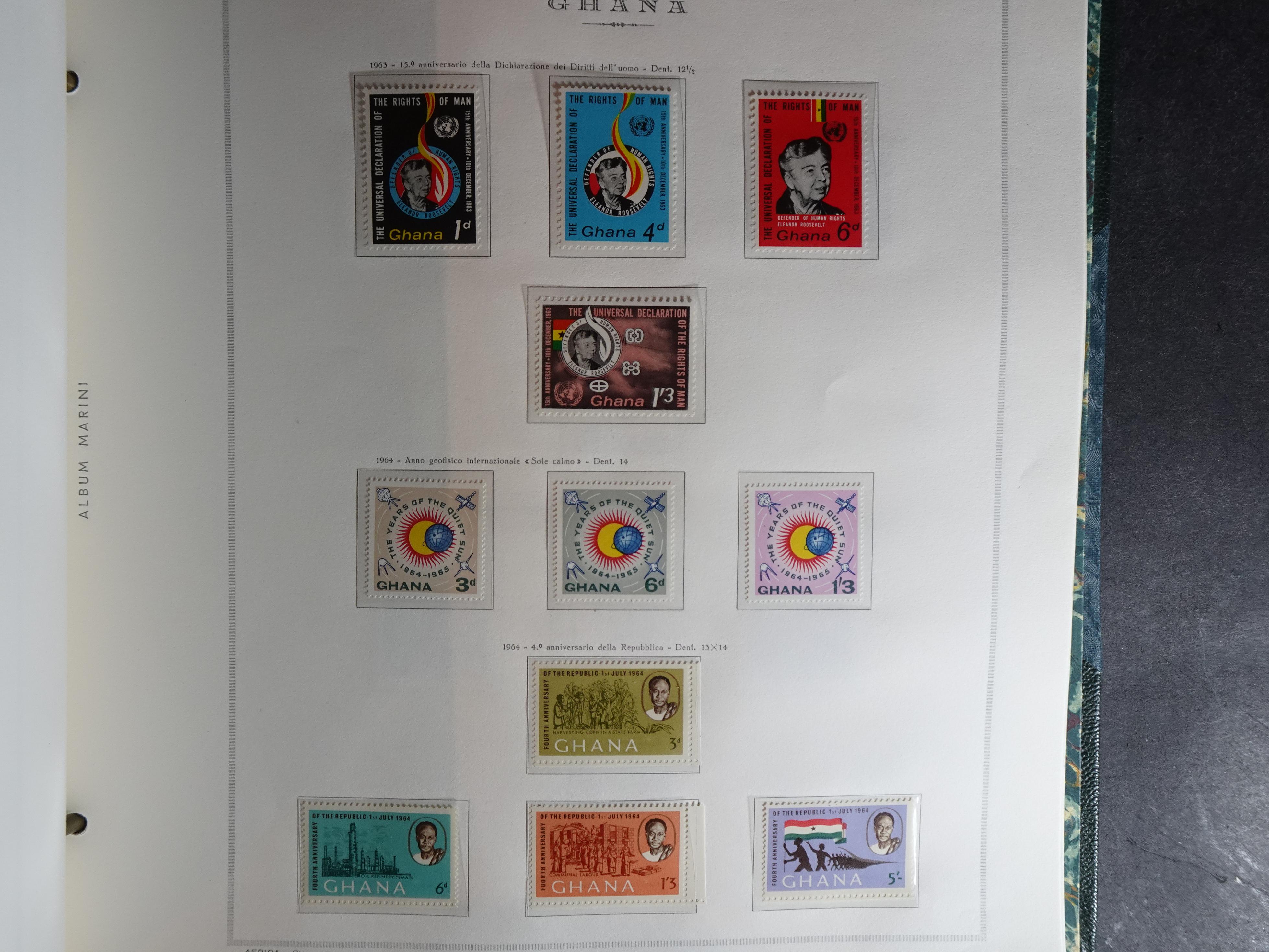 Verzameling in Marini album met Ethiopië, Ghana  Libië, Somalië en Sudan, leuke koop met veel motief. 42