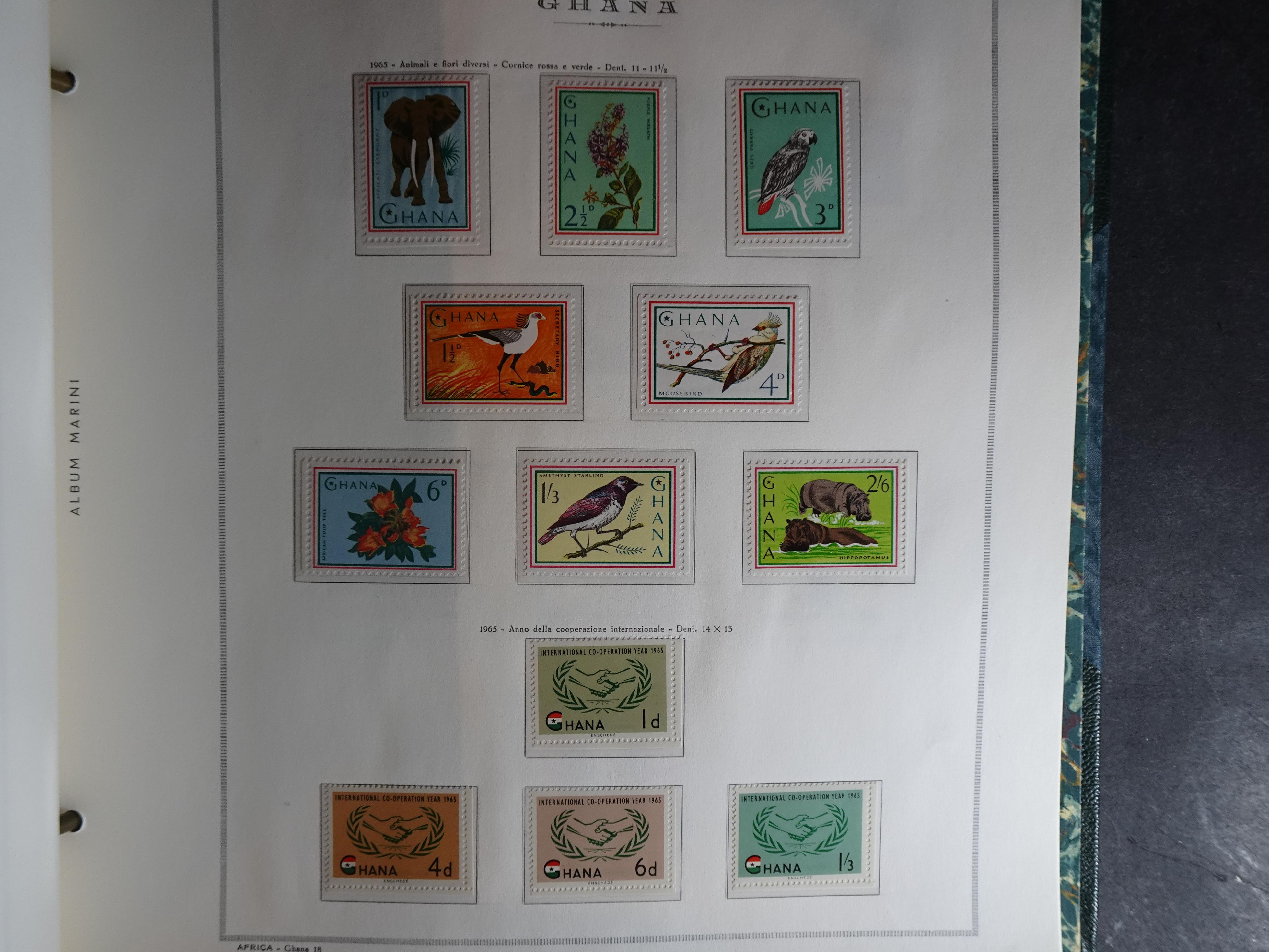 Verzameling in Marini album met Ethiopië, Ghana  Libië, Somalië en Sudan, leuke koop met veel motief. 45