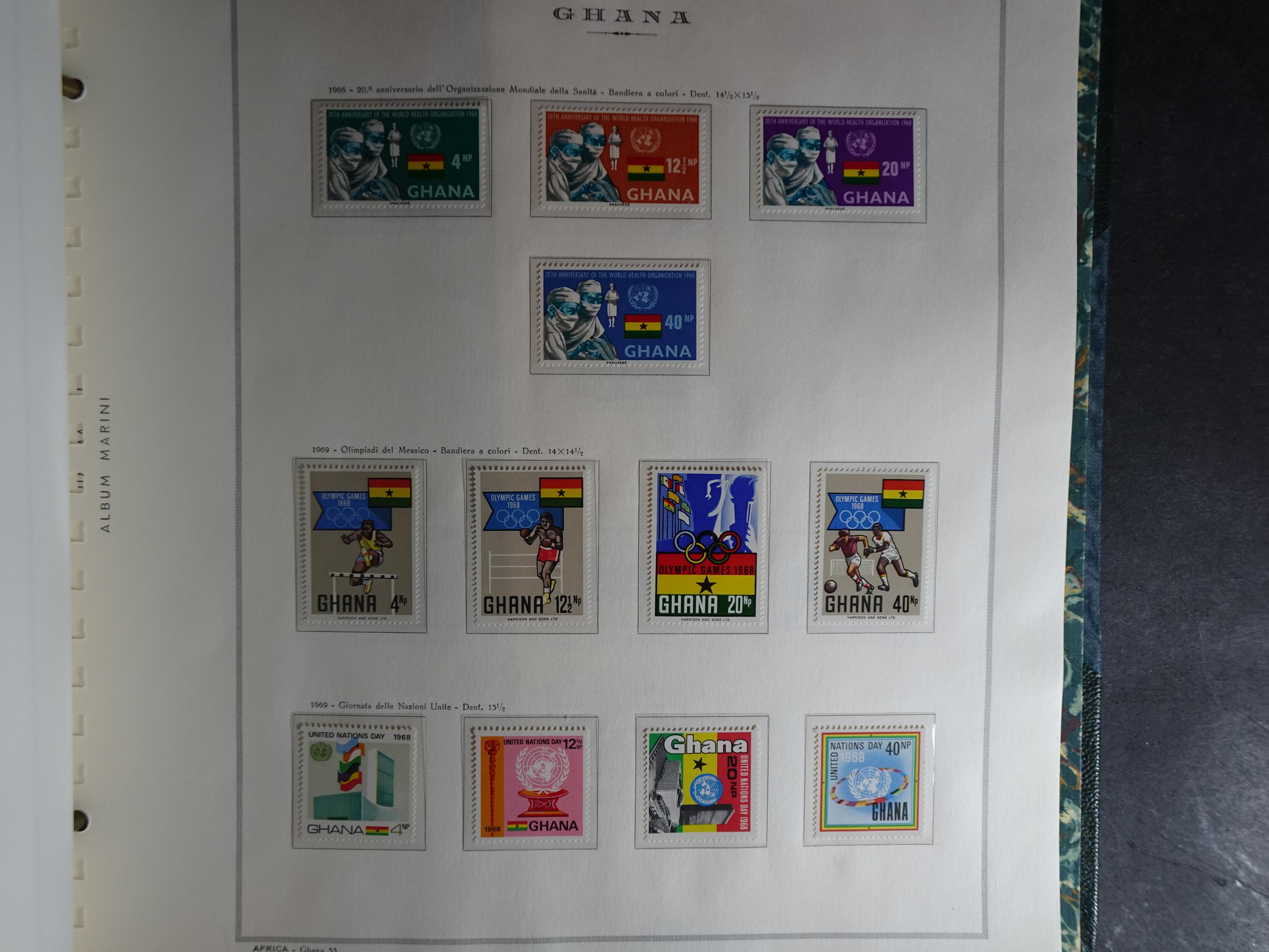 Verzameling in Marini album met Ethiopië, Ghana  Libië, Somalië en Sudan, leuke koop met veel motief. 60