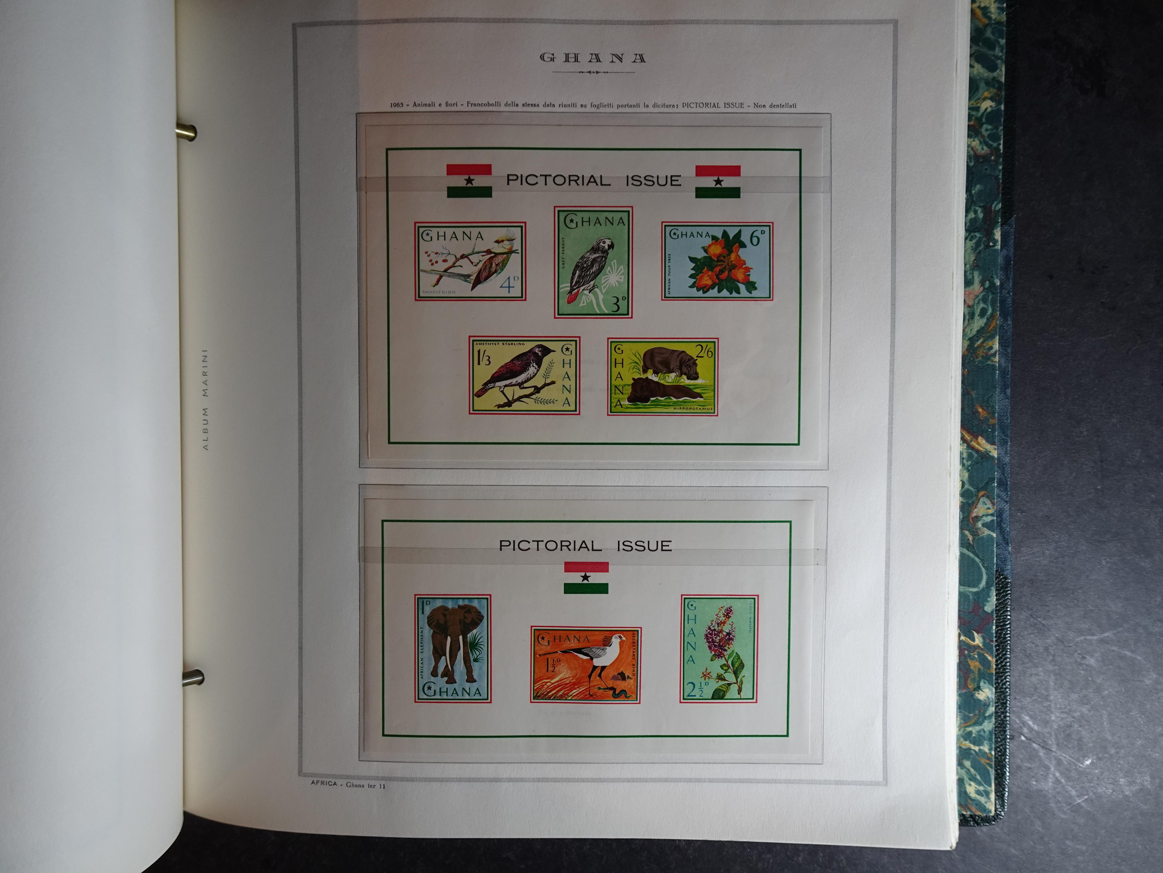 Verzameling in Marini album met Ethiopië, Ghana  Libië, Somalië en Sudan, leuke koop met veel motief. 74