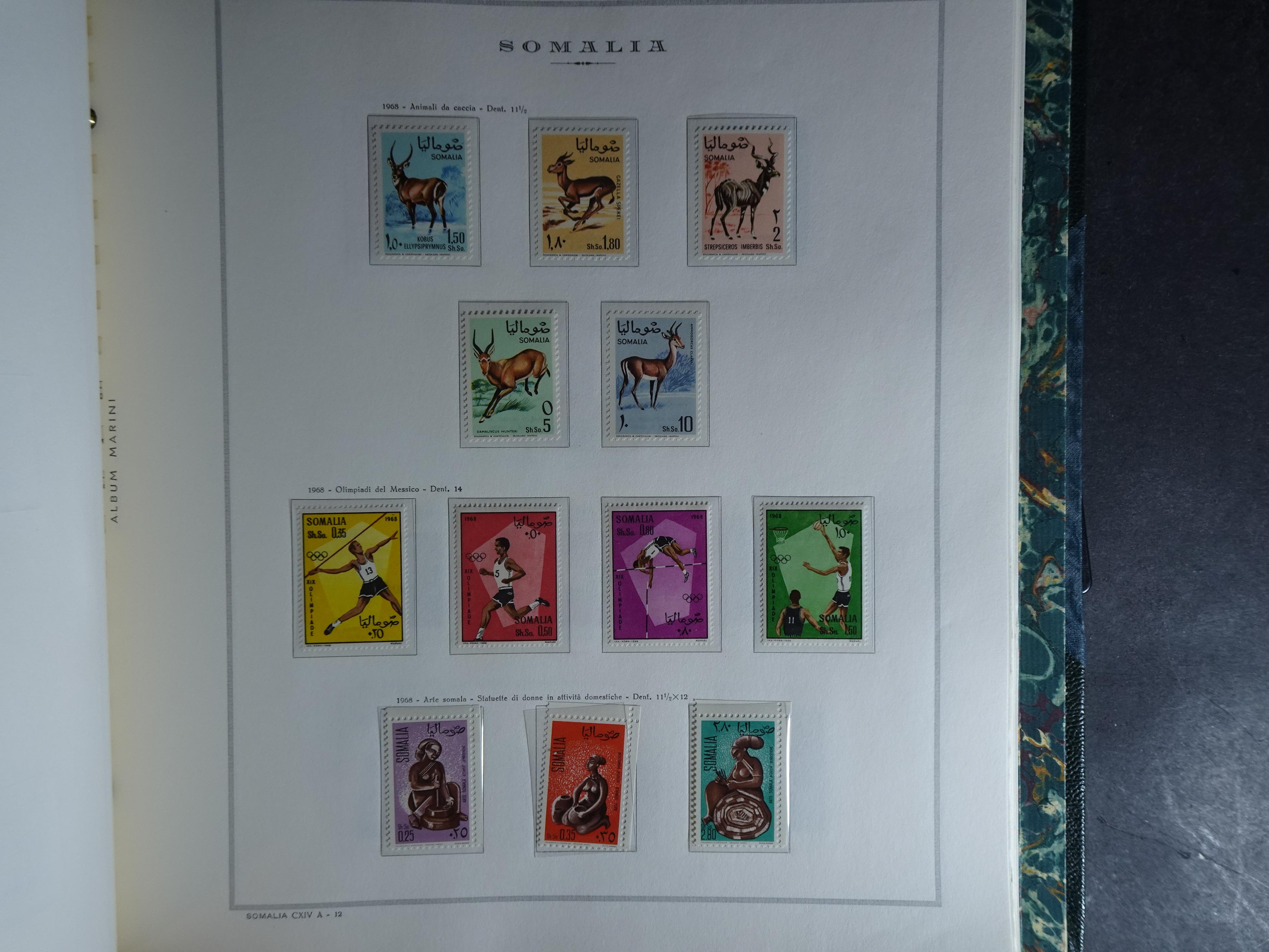 Verzameling in Marini album met Ethiopië, Ghana  Libië, Somalië en Sudan, leuke koop met veel motief. 140