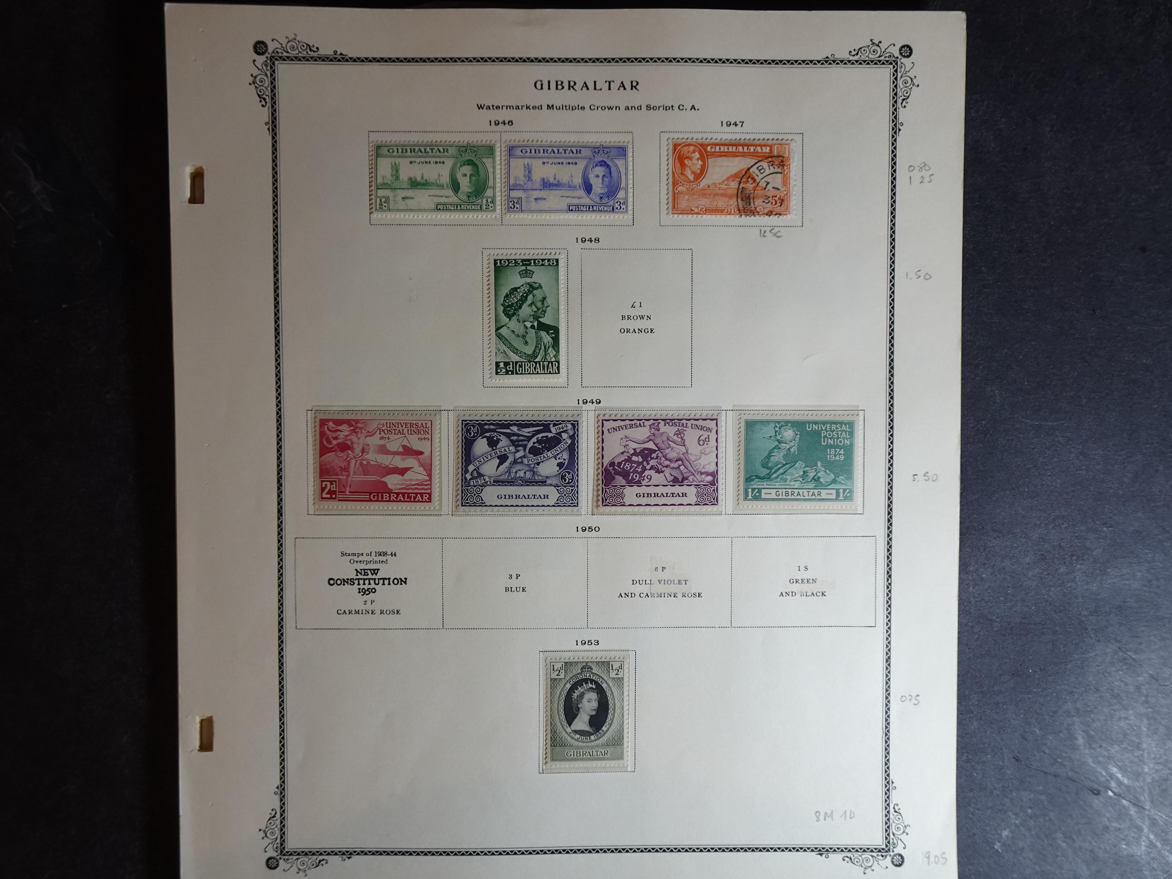 Verzameling vanaf klassiek op Scott album bladen en 3 insteekbladen. 6