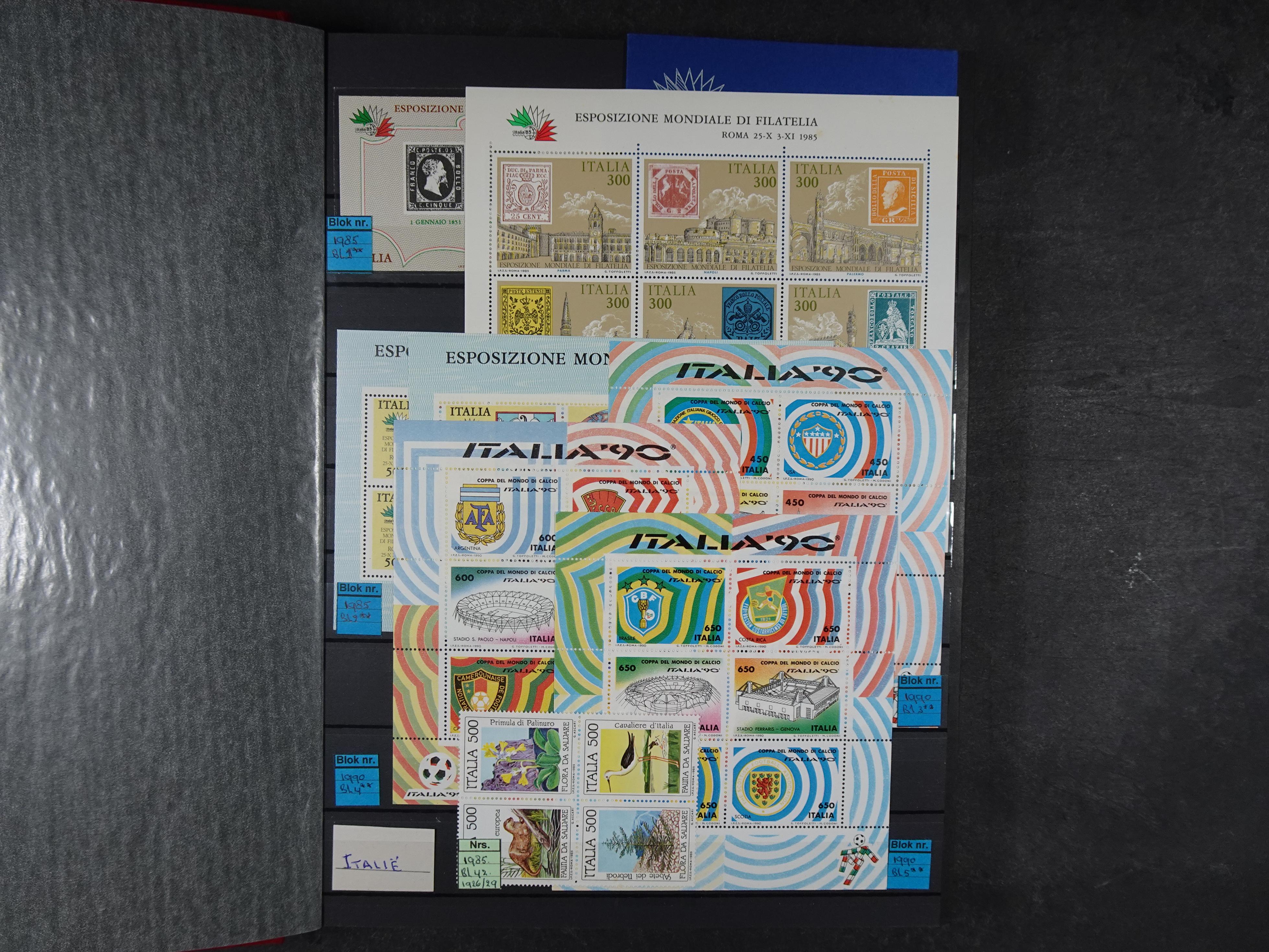 Mooie partij blokken en kleinbogen o.a. Belire blokken, San Marino.