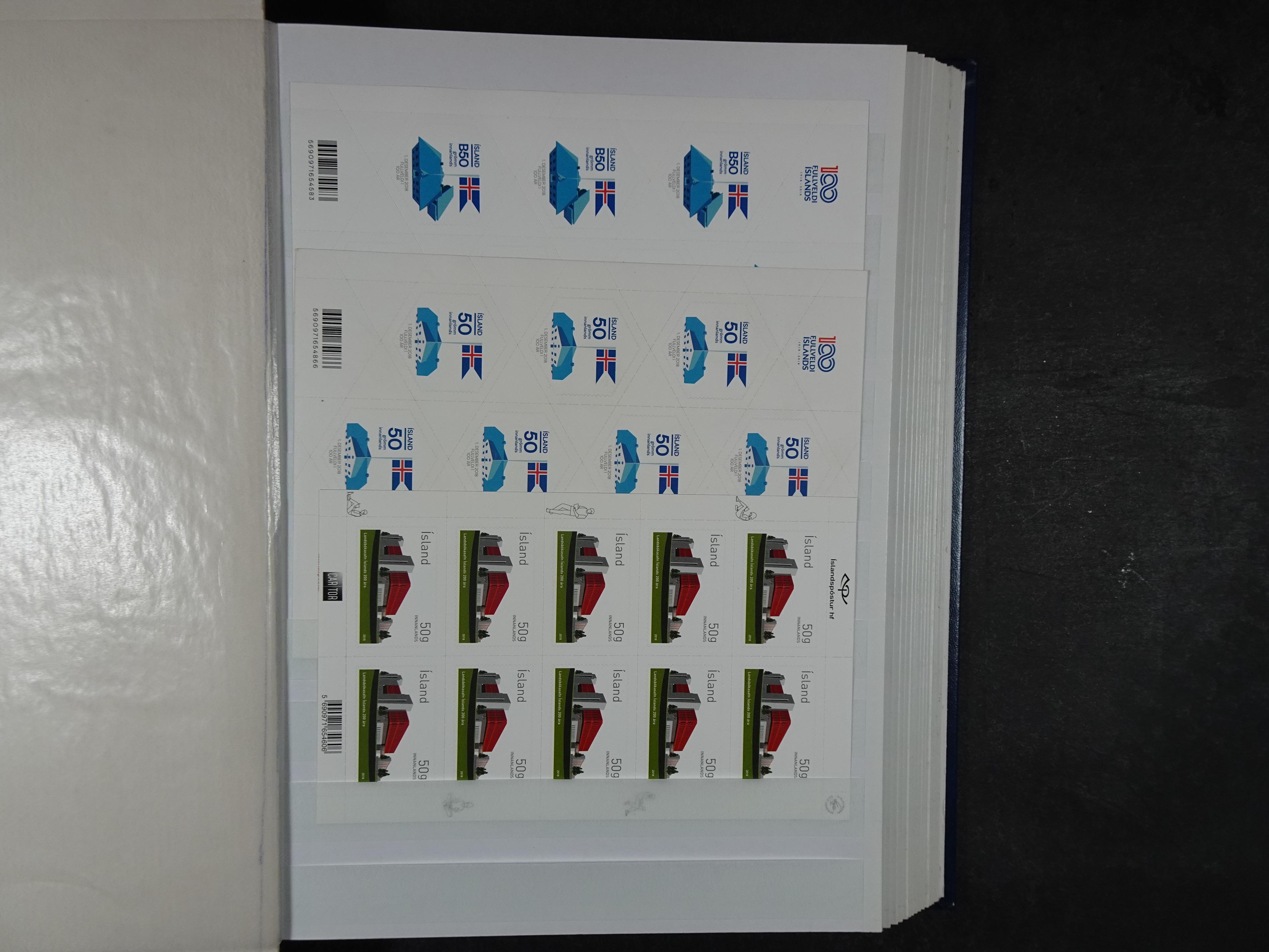 Kleinbogen t/m 2018, zeer hoge cat waarde. 92