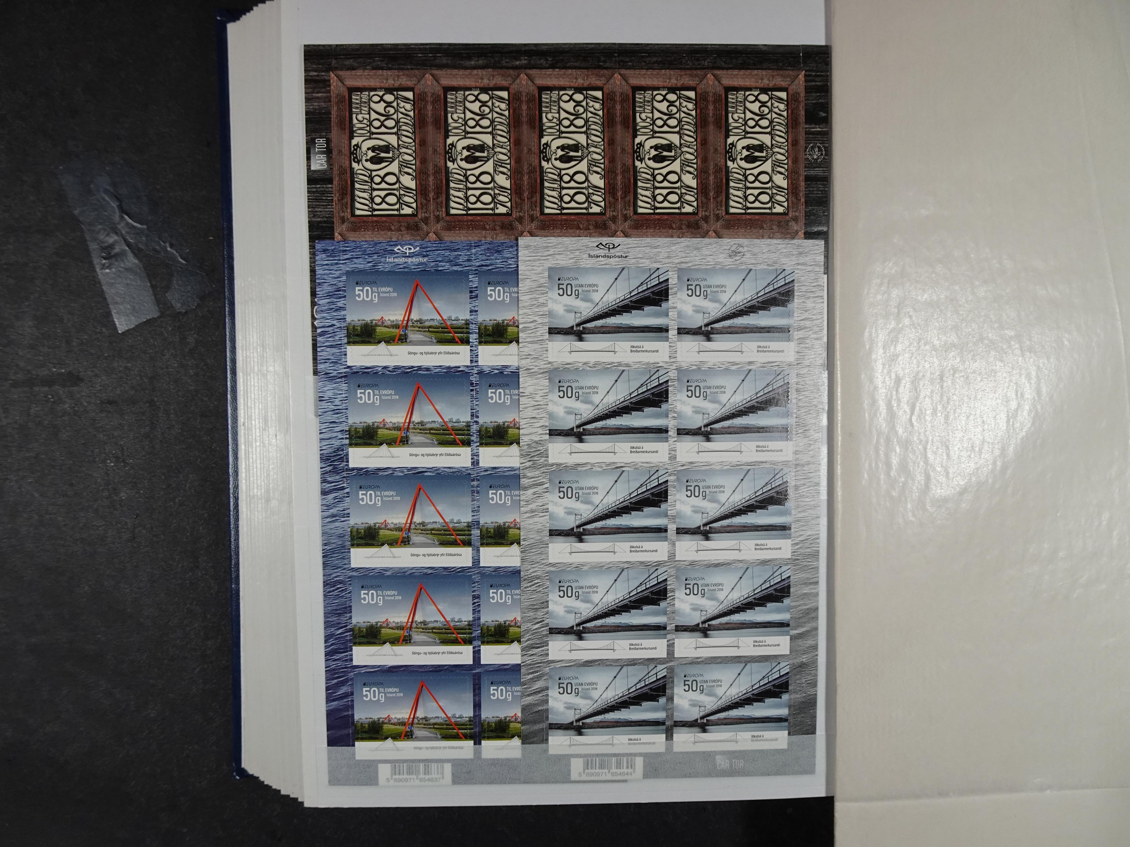 Kleinbogen t/m 2018, zeer hoge cat waarde. 93