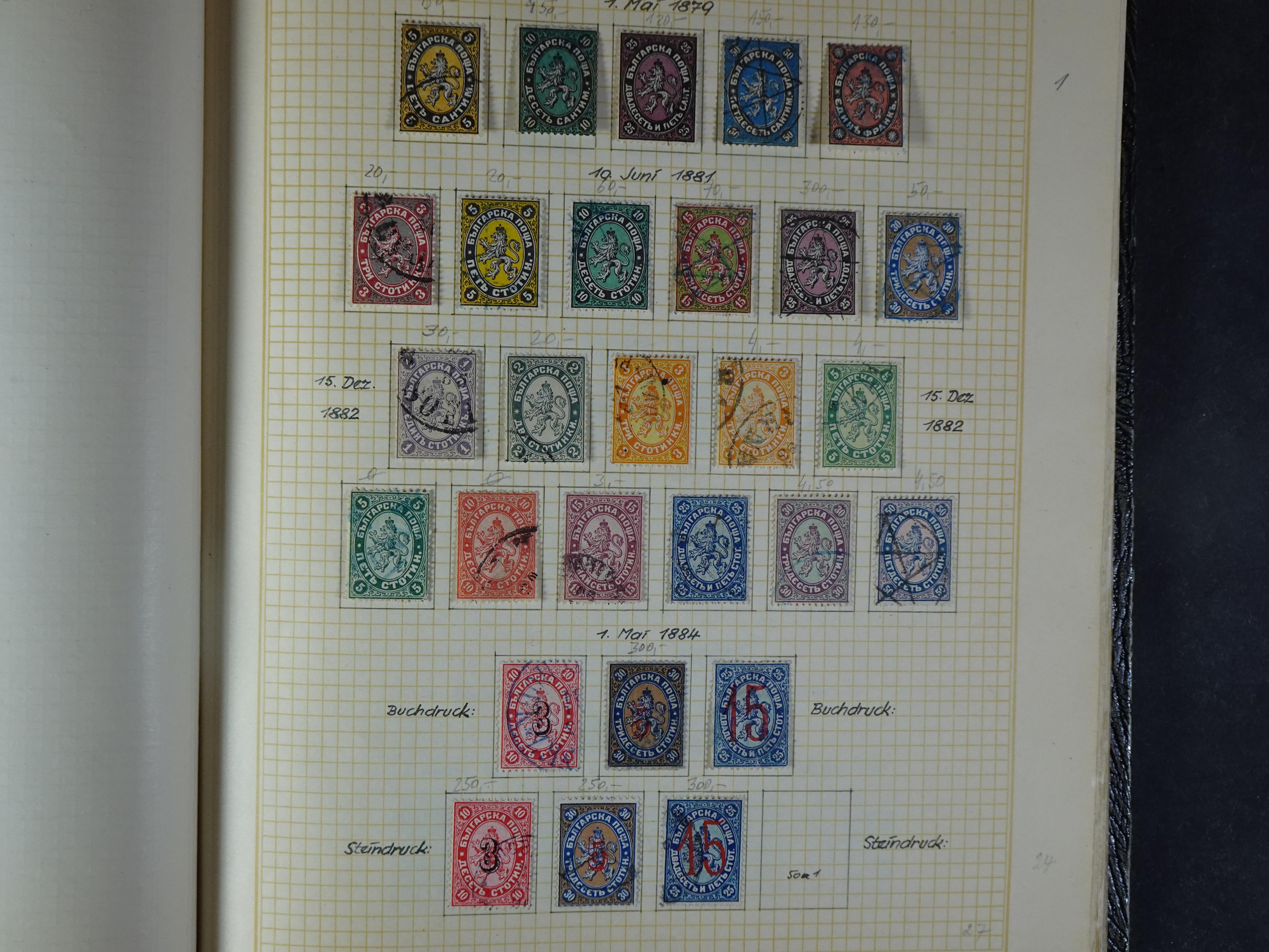 Nette klassieke verzameling 1879 - 1940 met goed materiaal in oud kleinbandje.
Hoge cat. waarde.