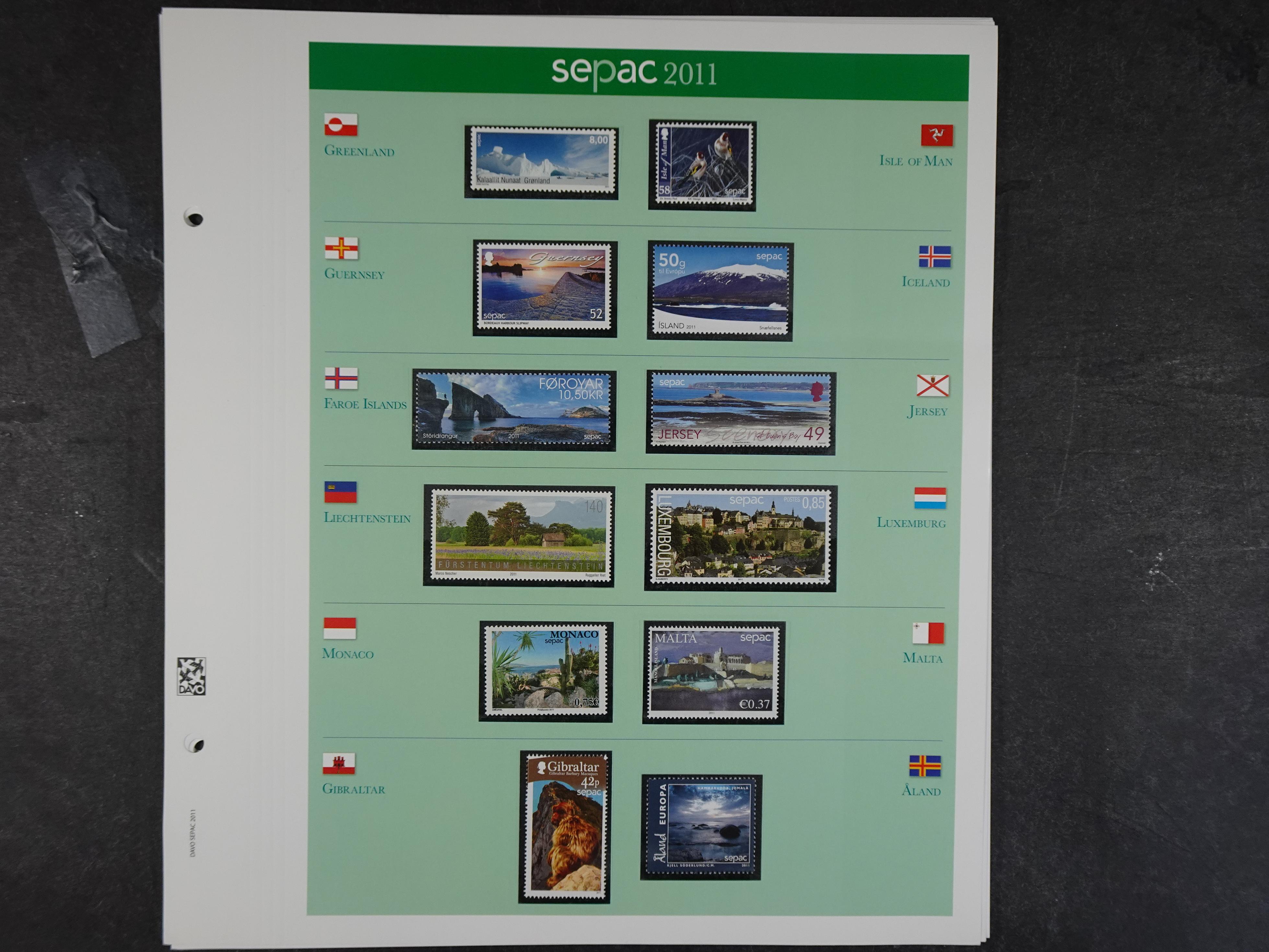 Kleine verzameling op luxe Davo bladen.
Zegels worden uitgegeven door postdiensten van kleine Europese landen of gebieden met ieder jaar een onder thema. 3