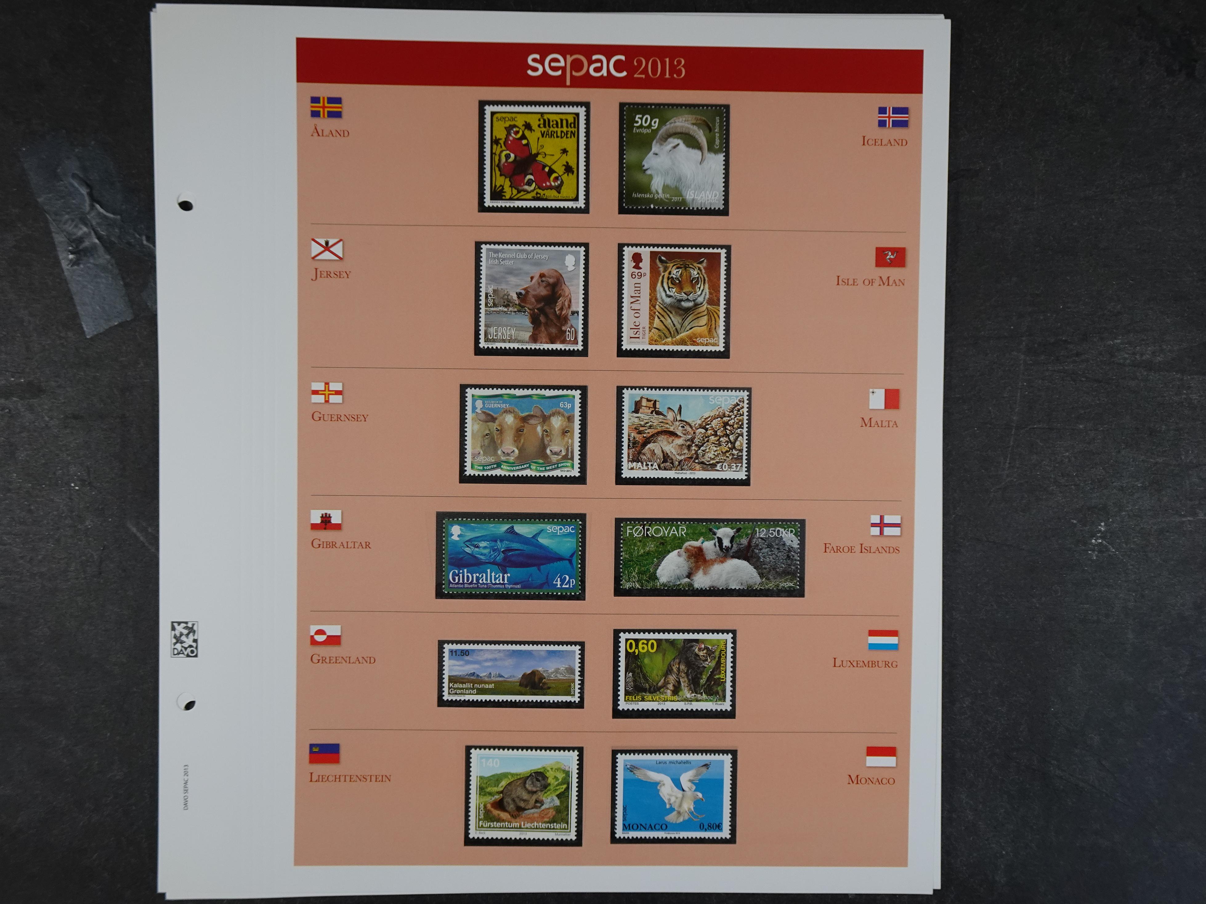 Kleine verzameling op luxe Davo bladen.
Zegels worden uitgegeven door postdiensten van kleine Europese landen of gebieden met ieder jaar een onder thema. 4