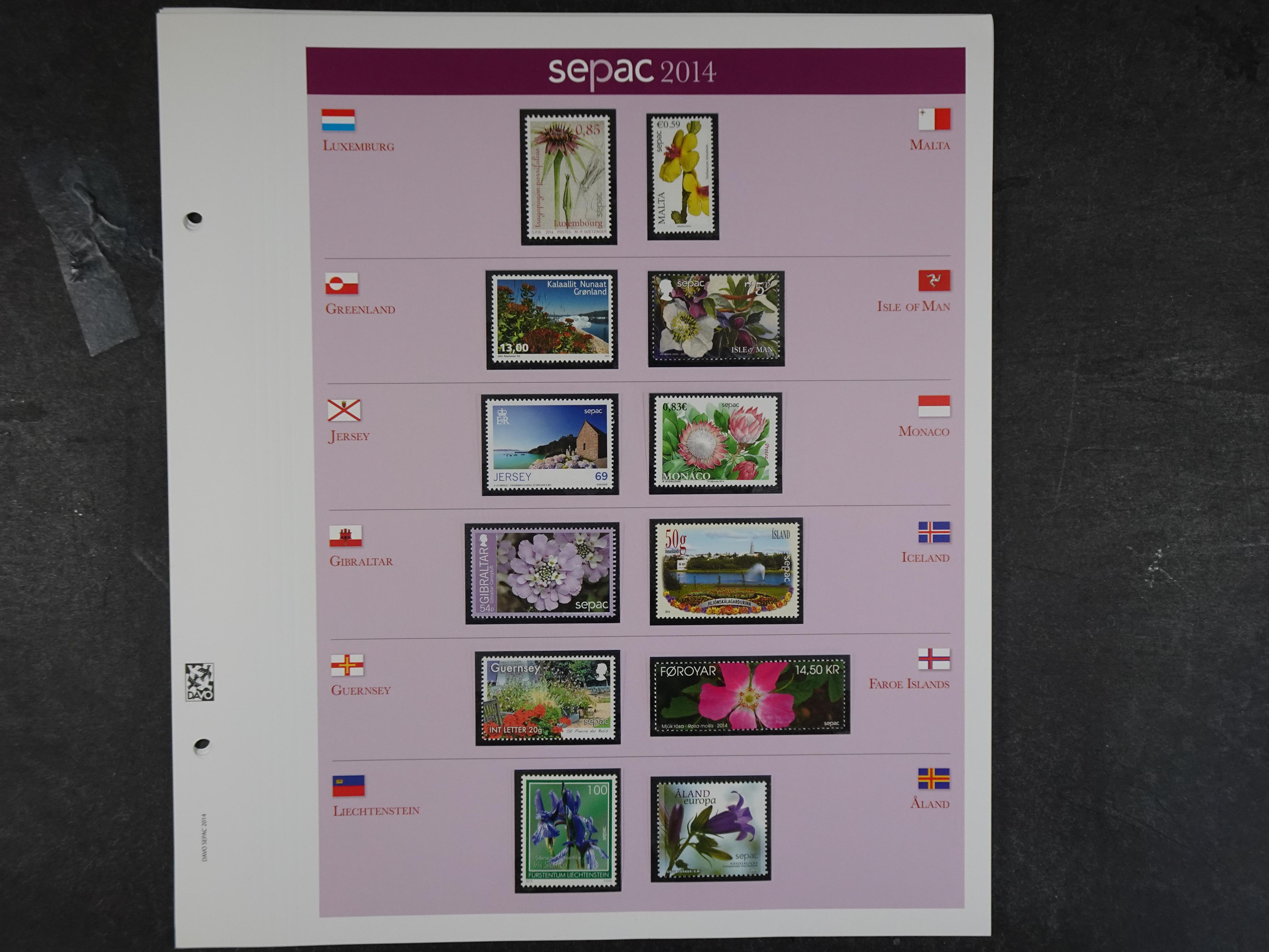 Kleine verzameling op luxe Davo bladen.
Zegels worden uitgegeven door postdiensten van kleine Europese landen of gebieden met ieder jaar een onder thema. 5