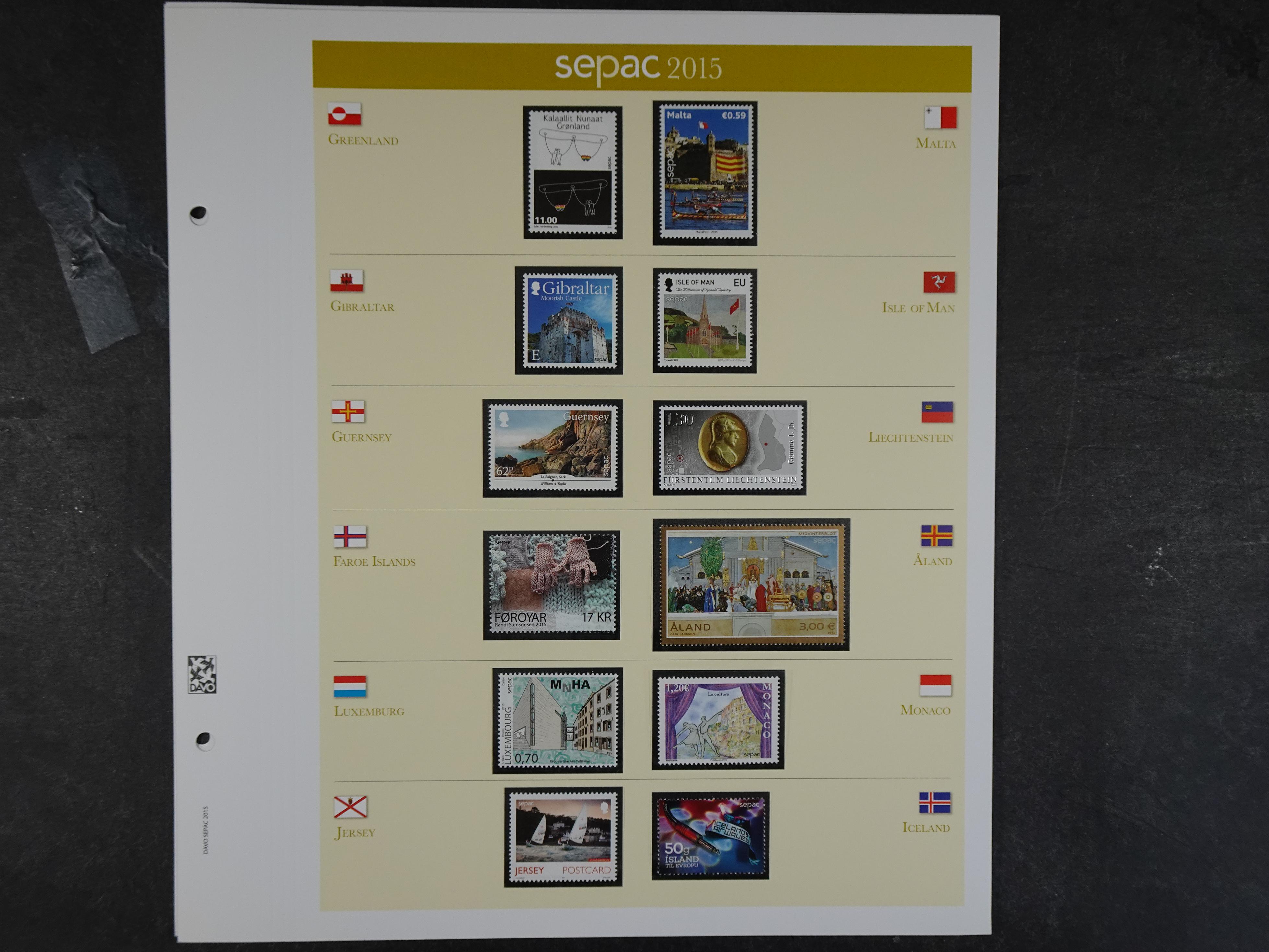 Kleine verzameling op luxe Davo bladen.
Zegels worden uitgegeven door postdiensten van kleine Europese landen of gebieden met ieder jaar een onder thema. 6