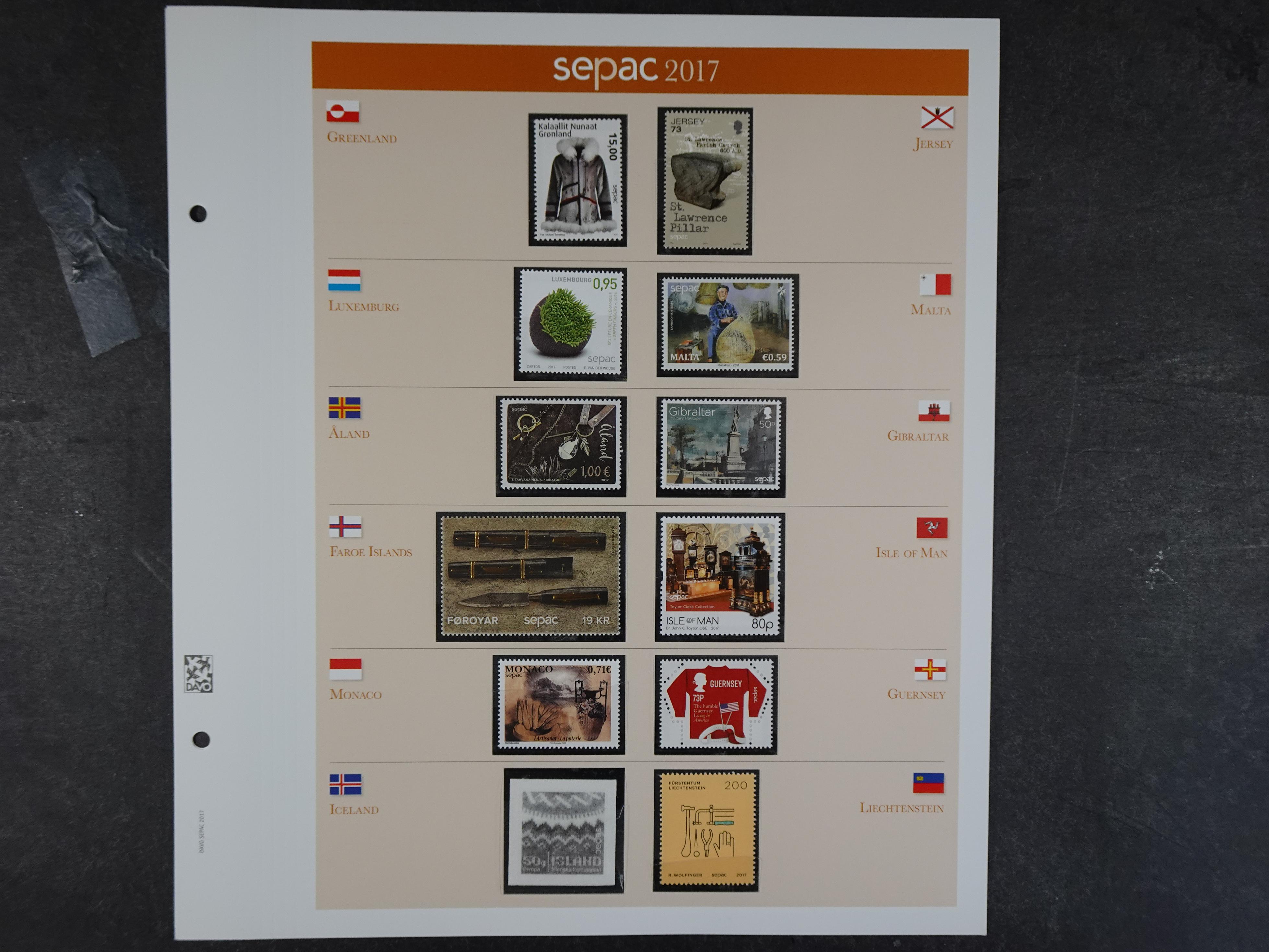 Kleine verzameling op luxe Davo bladen.
Zegels worden uitgegeven door postdiensten van kleine Europese landen of gebieden met ieder jaar een onder thema. 8