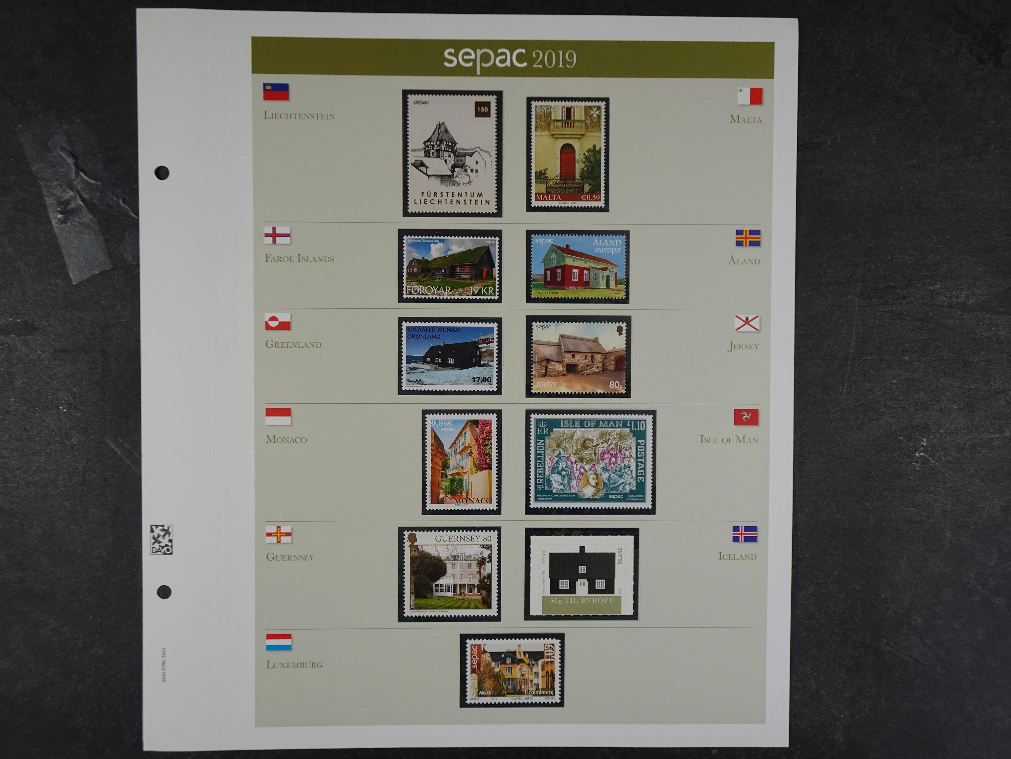 Kleine verzameling op luxe Davo bladen.
Zegels worden uitgegeven door postdiensten van kleine Europese landen of gebieden met ieder jaar een onder thema. 10