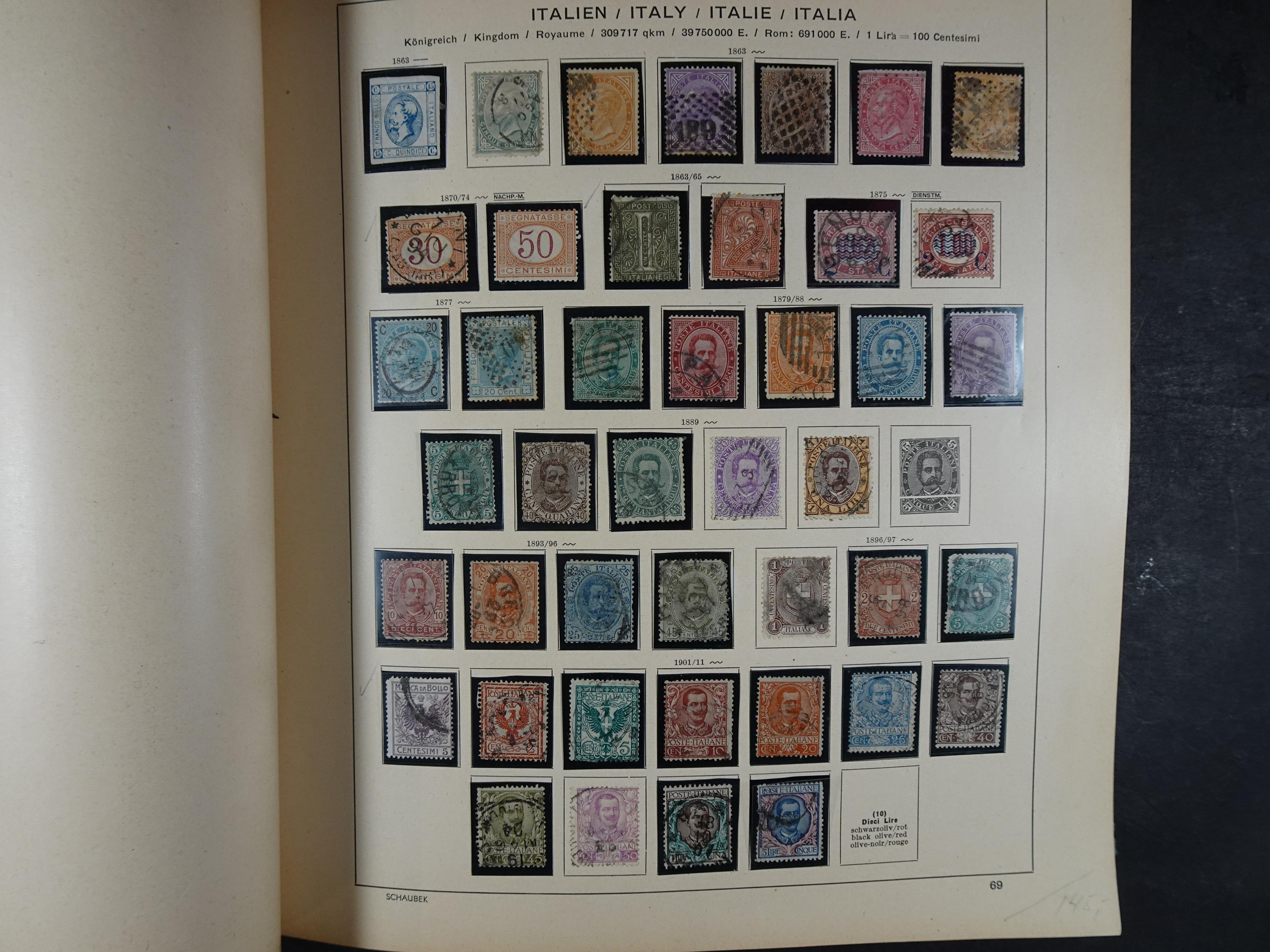 Mooie klassieke verzameling zeer goed gevulde Schaubek album. 85