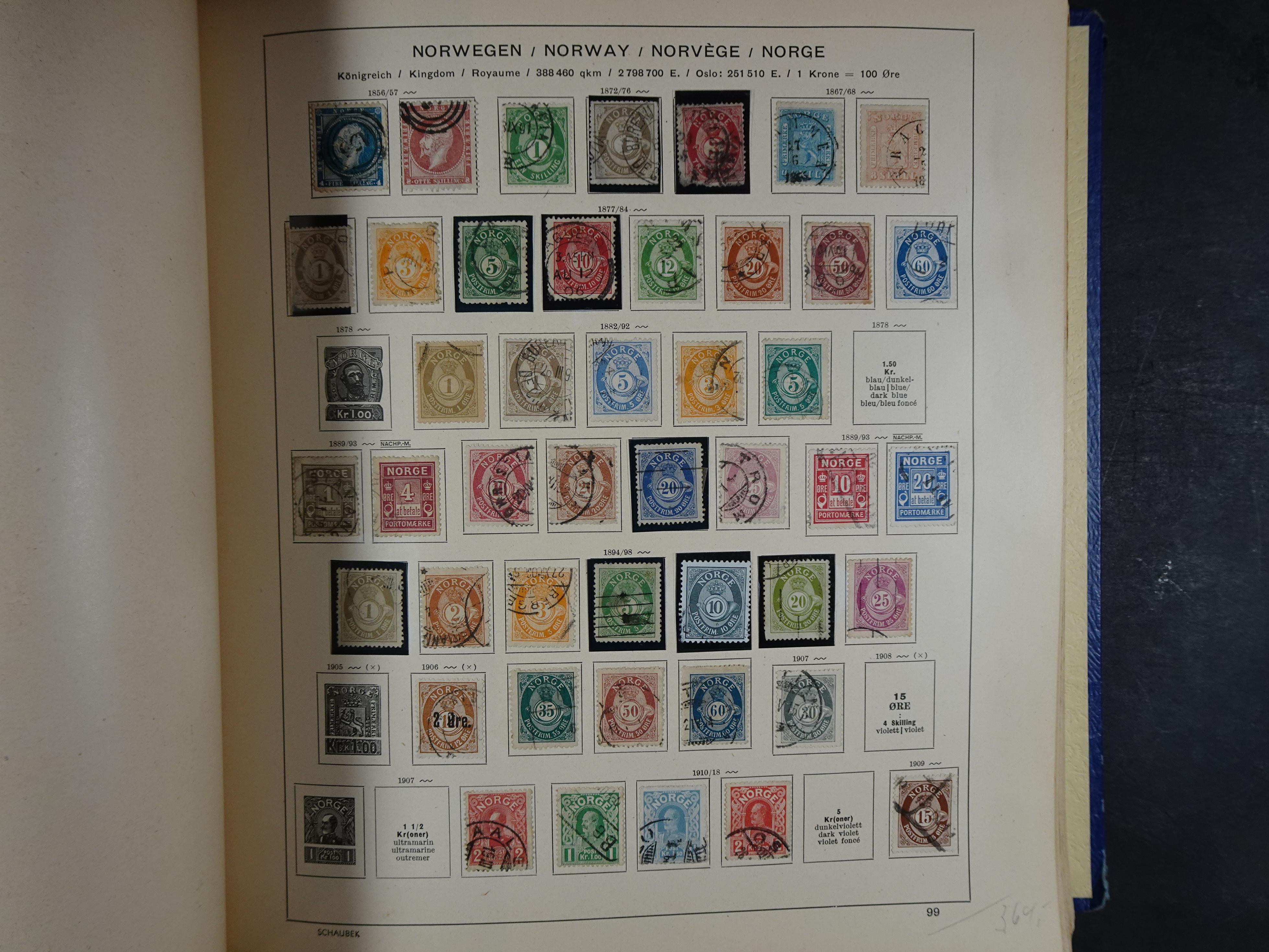 Mooie klassieke verzameling zeer goed gevulde Schaubek album. 144