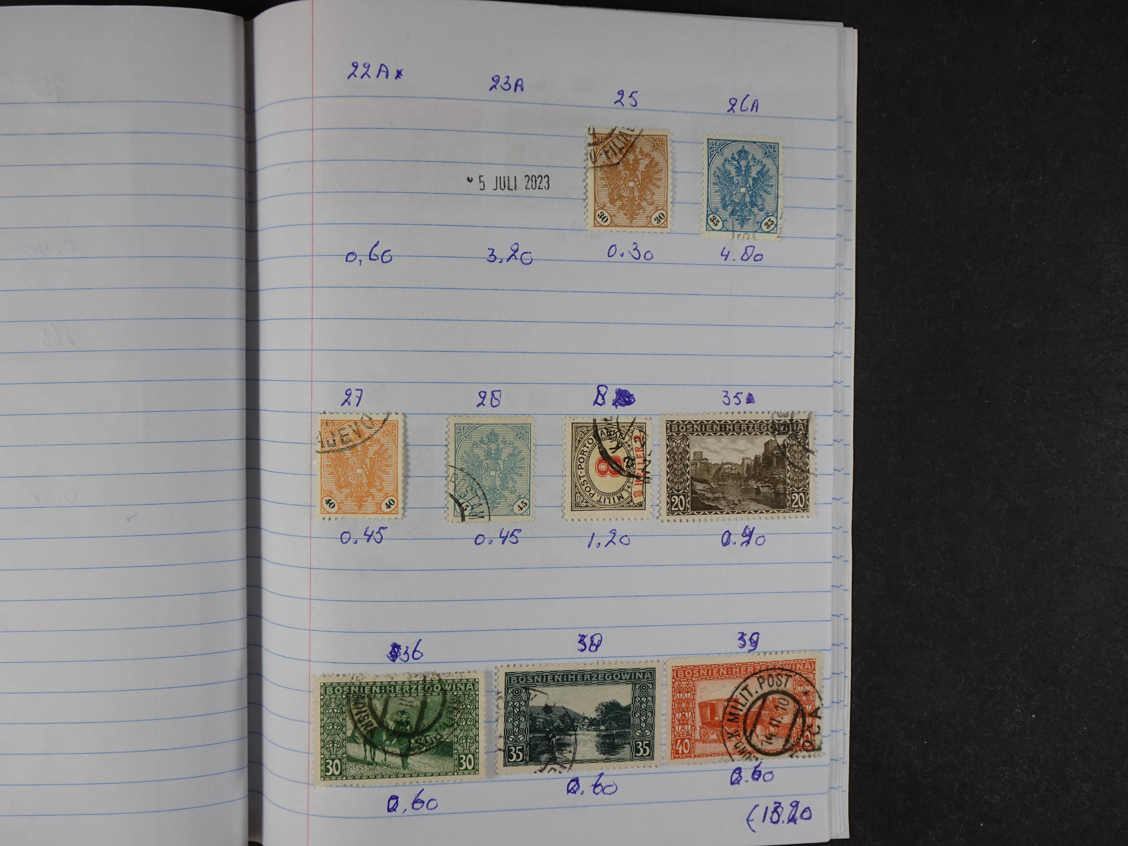 Mooie partij gelopen Rondzendboekjes.
Veel postfris.
Enorme restwaarde 182