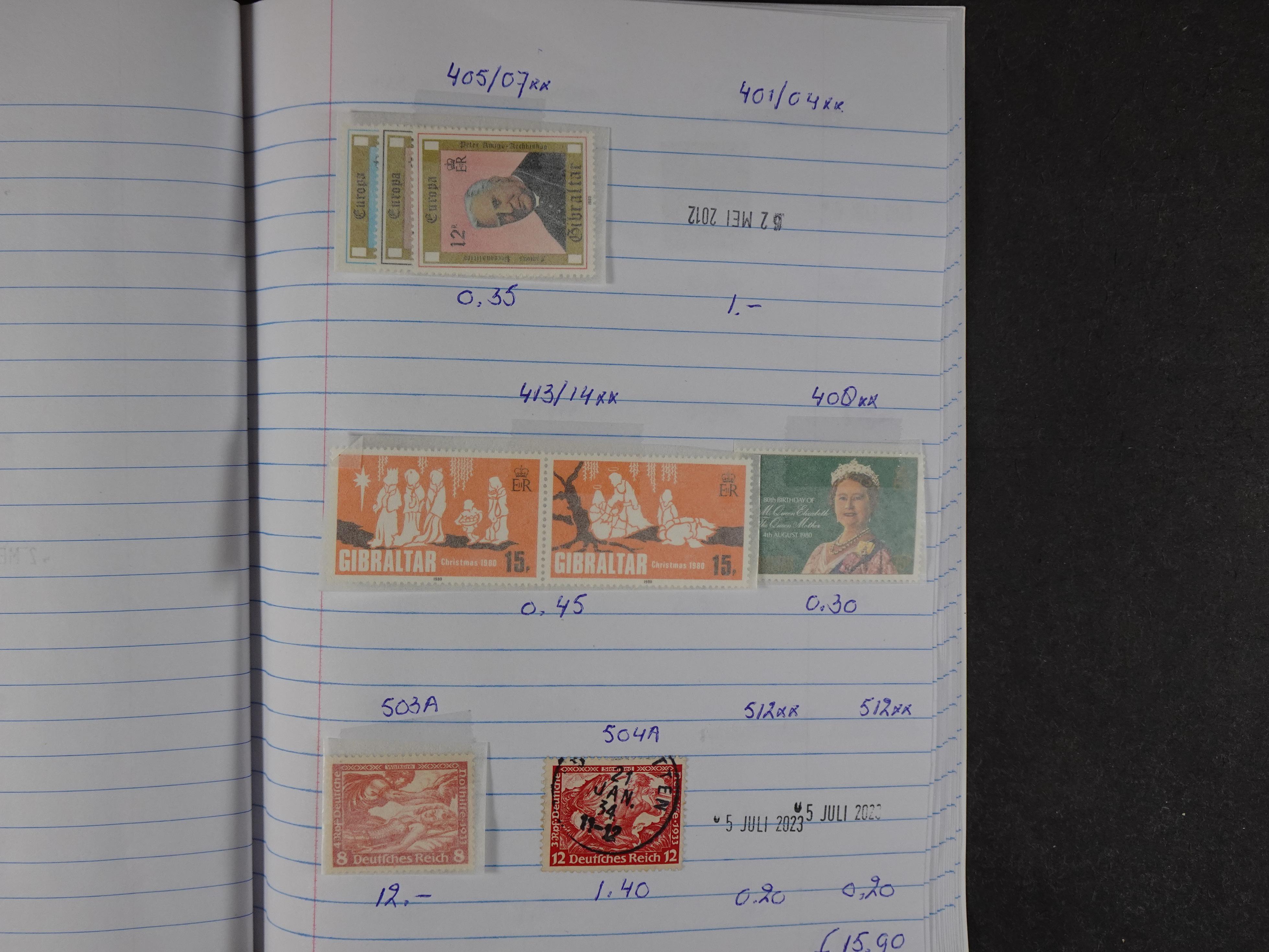 Mooie partij gelopen Rondzendboekjes.
Veel postfris.
Enorme restwaarde 252