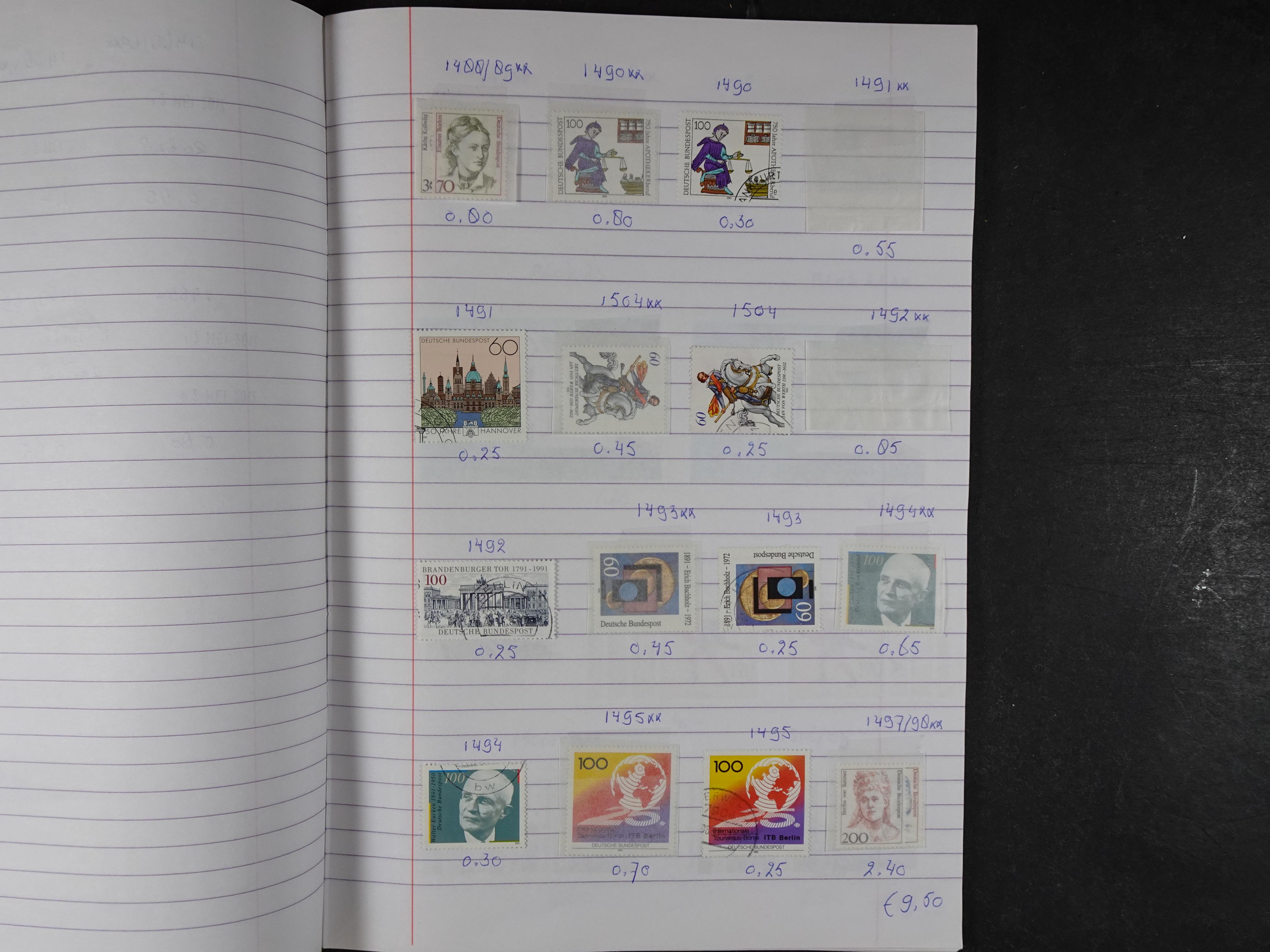 Mooie partij gelopen Rondzendboekjes.
Veel postfris.
Enorme restwaarde 445