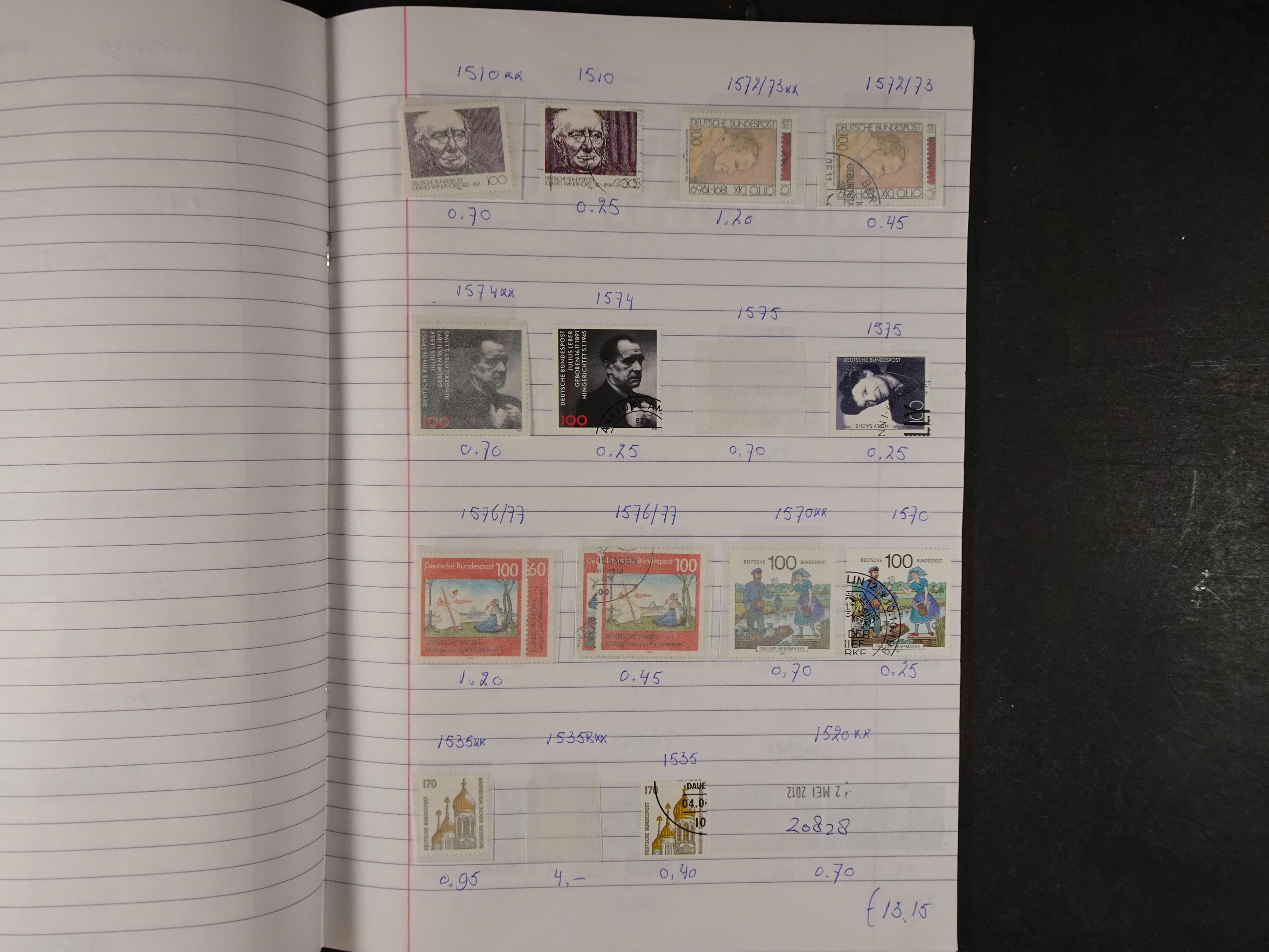 Mooie partij gelopen Rondzendboekjes.
Veel postfris.
Enorme restwaarde 447