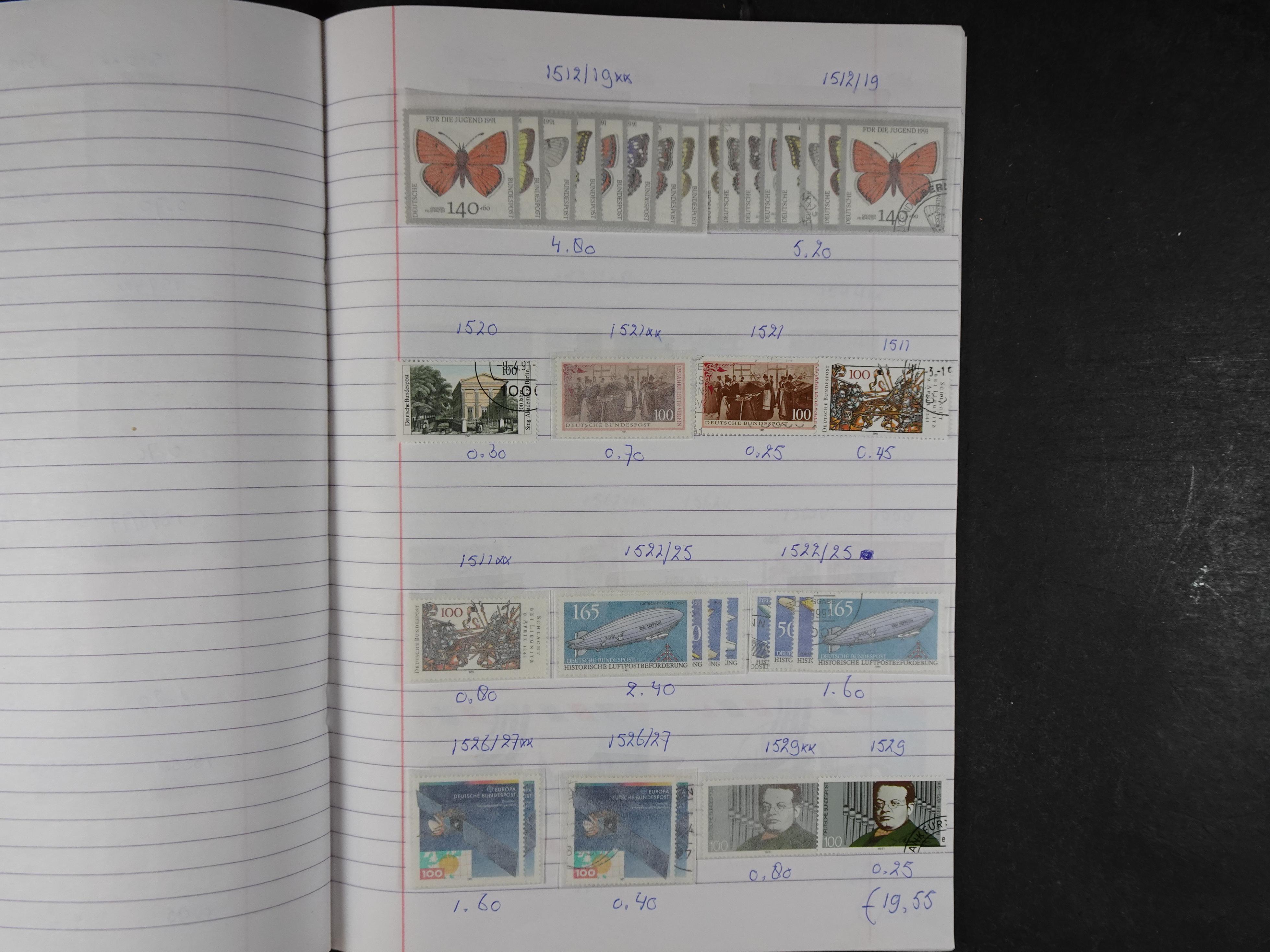 Mooie partij gelopen Rondzendboekjes.
Veel postfris.
Enorme restwaarde 448