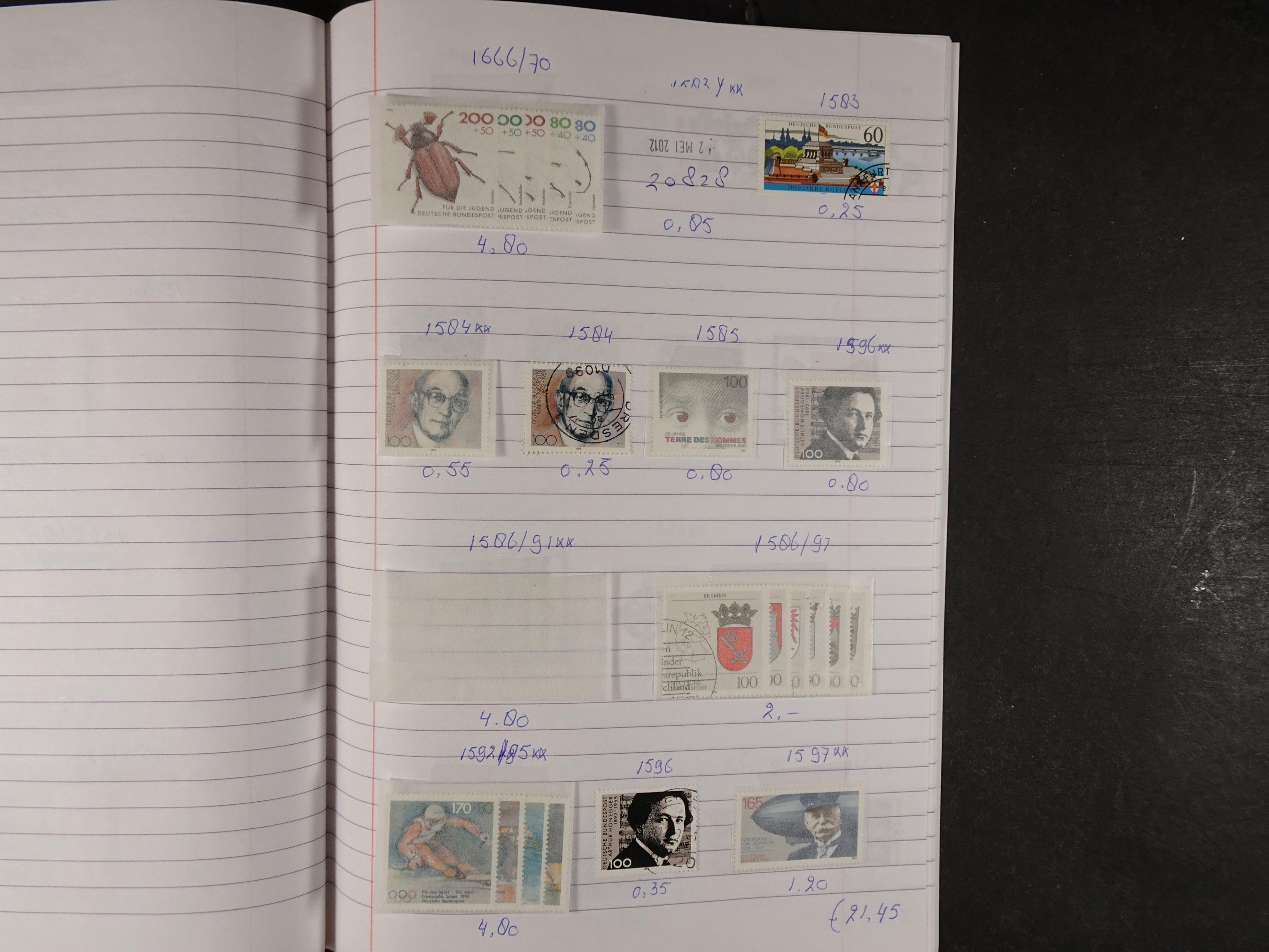 Mooie partij gelopen Rondzendboekjes.
Veel postfris.
Enorme restwaarde 454