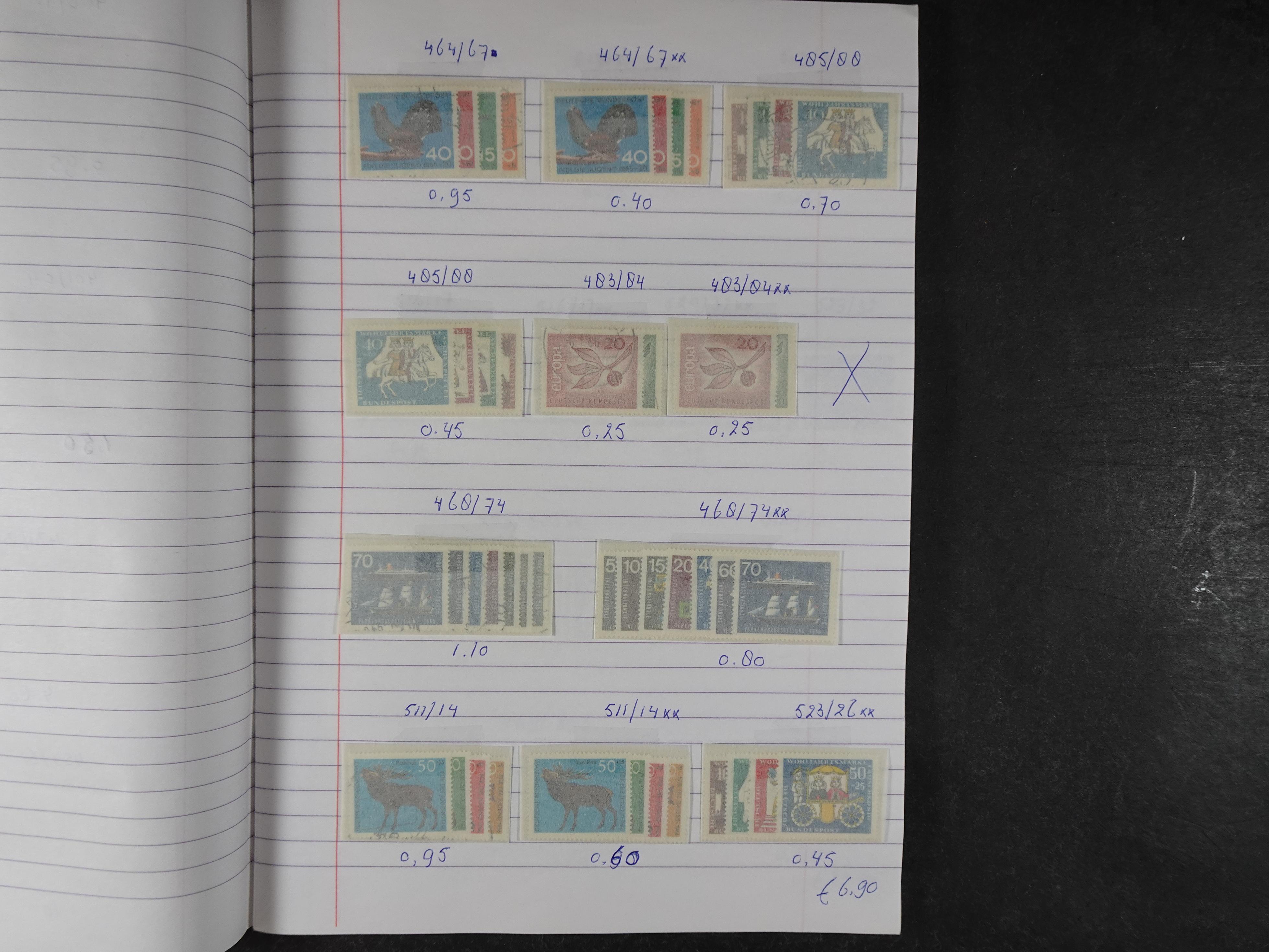 Mooie partij gelopen Rondzendboekjes.
Veel postfris.
Enorme restwaarde 468