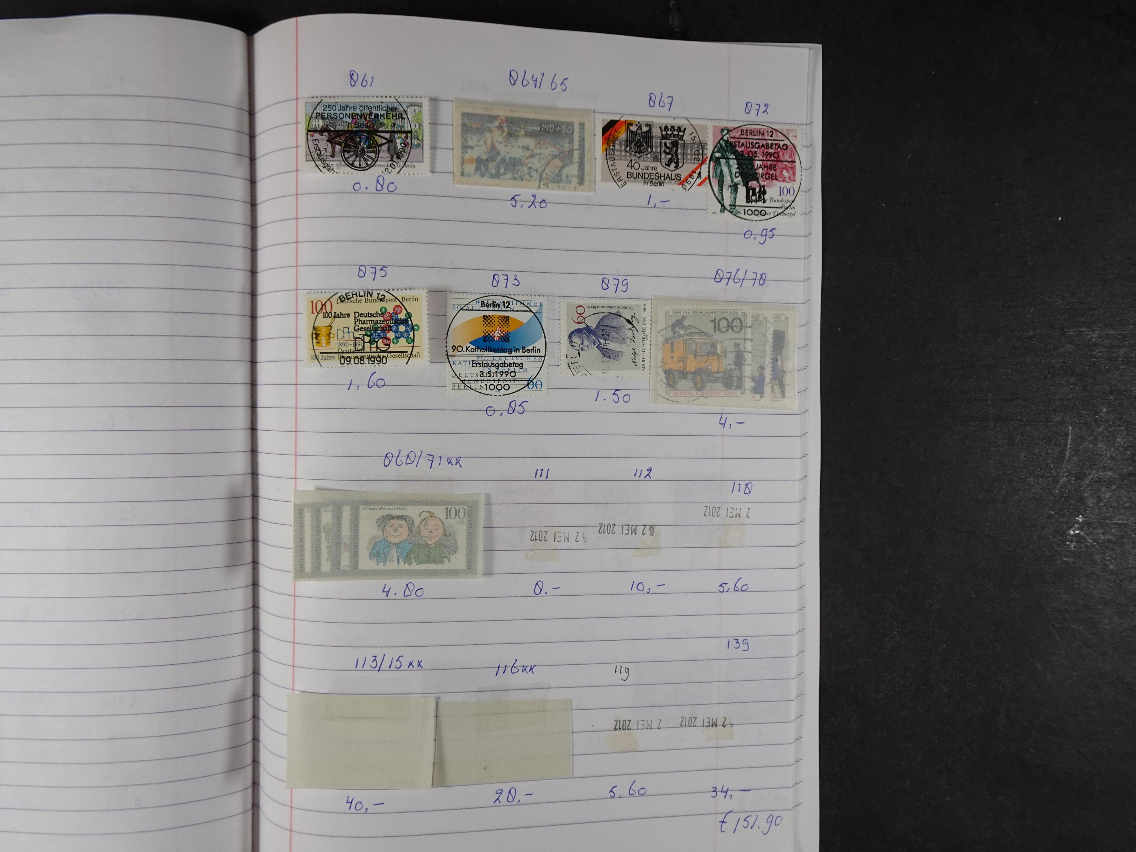 Mooie partij gelopen Rondzendboekjes.
Veel postfris.
Enorme restwaarde 527