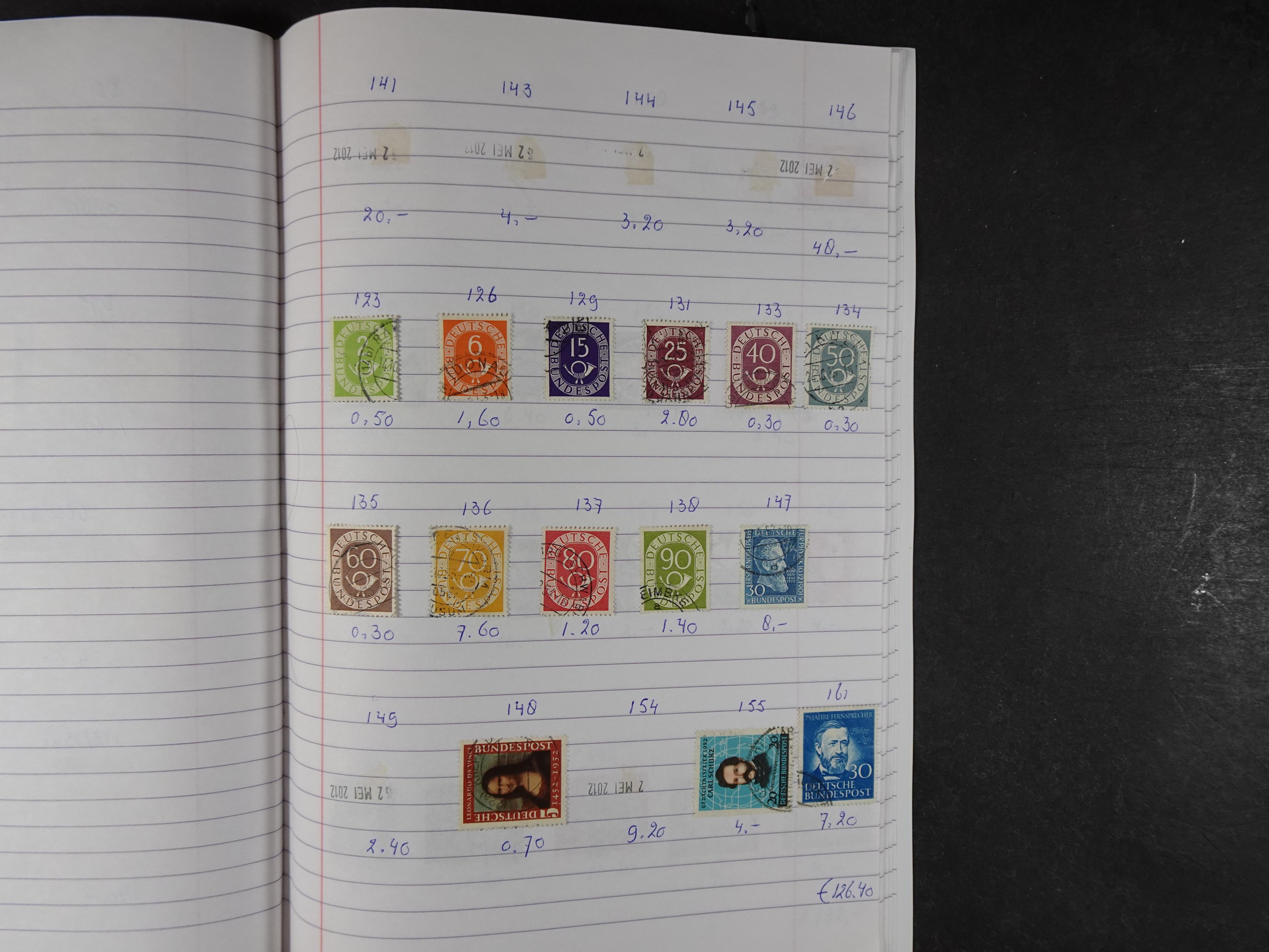 Mooie partij gelopen Rondzendboekjes.
Veel postfris.
Enorme restwaarde 528