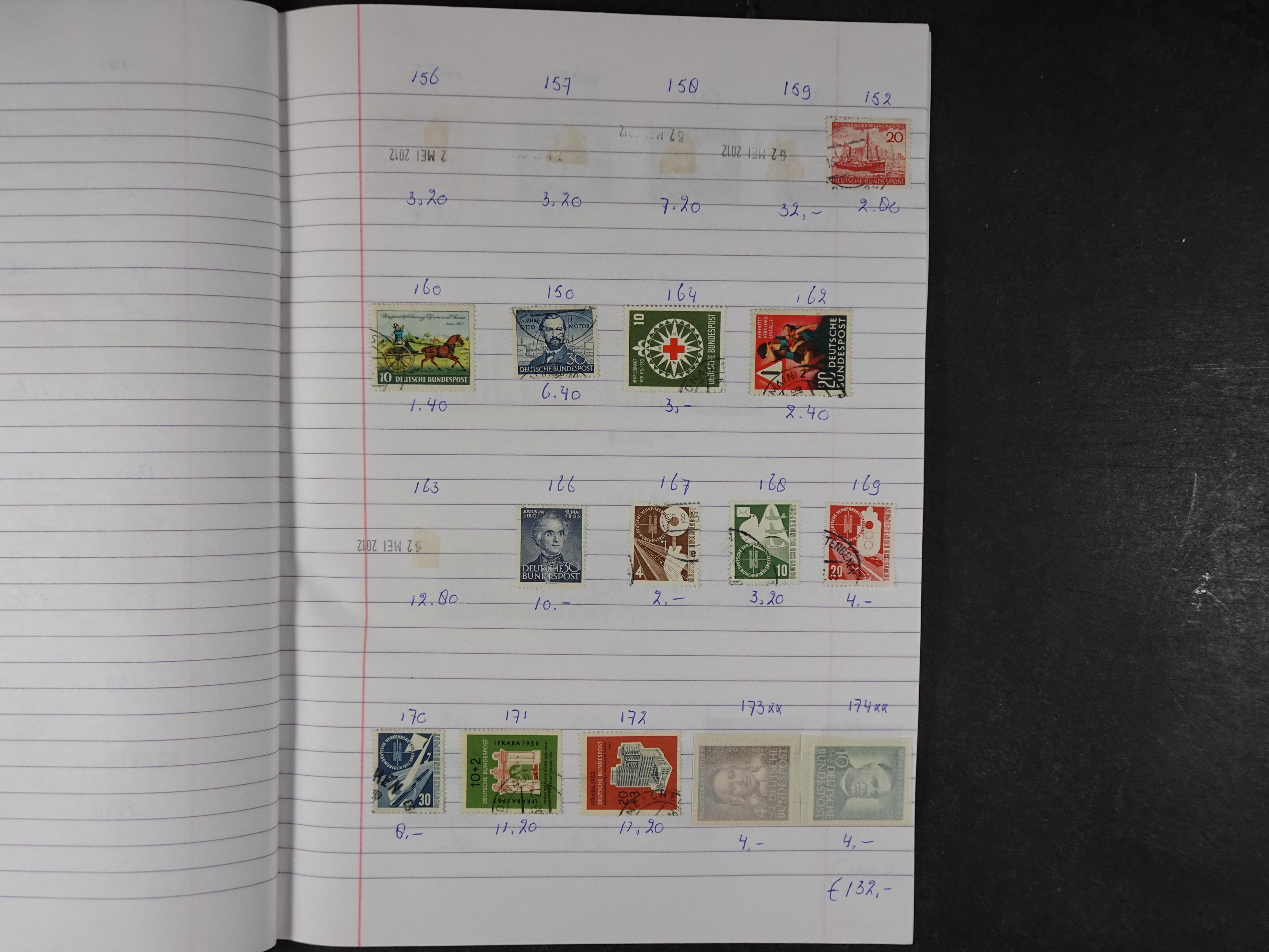 Mooie partij gelopen Rondzendboekjes.
Veel postfris.
Enorme restwaarde 529