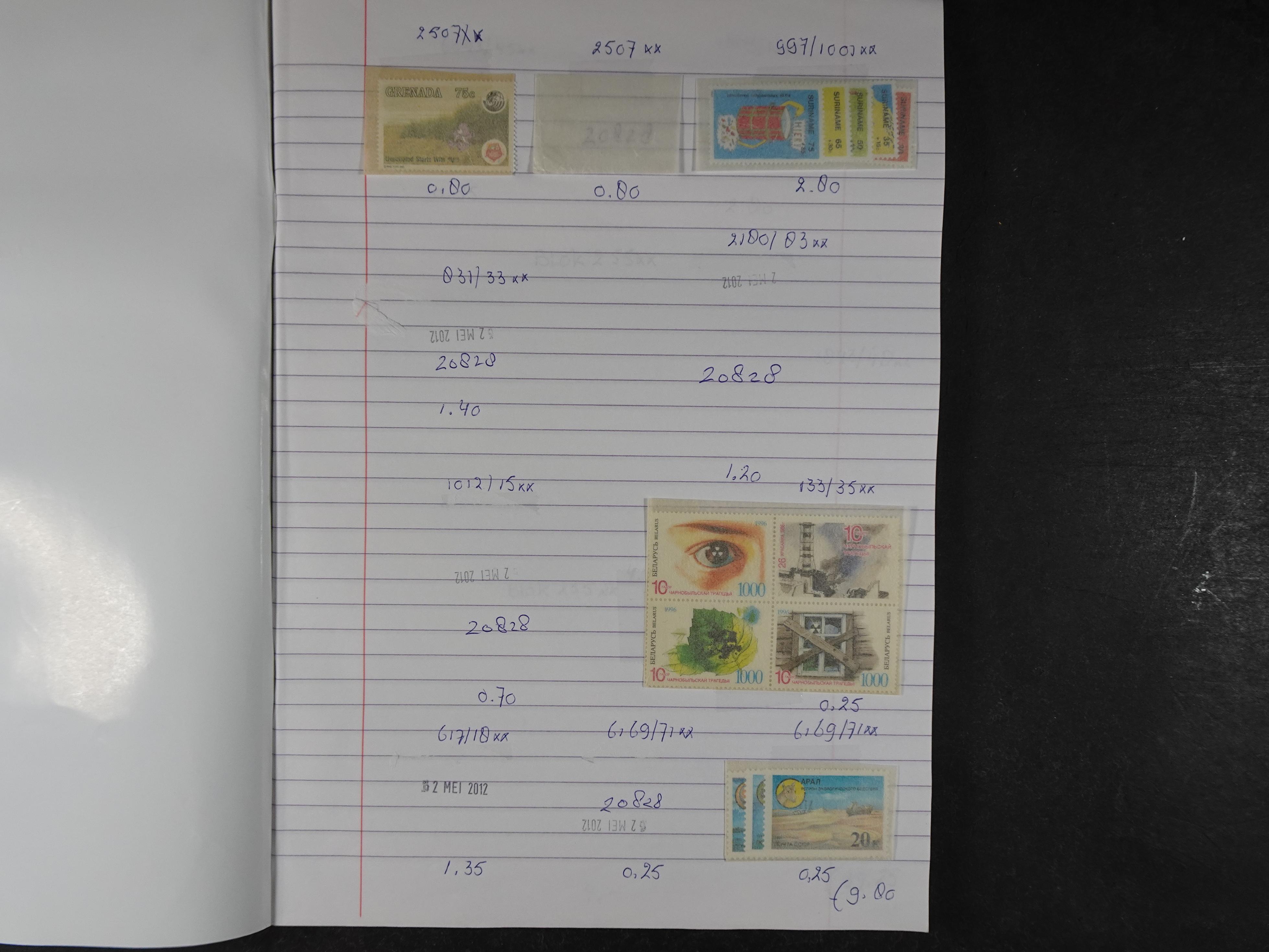 Mooie partij gelopen Rondzendboekjes.
Veel postfris.
Enorme restwaarde 572