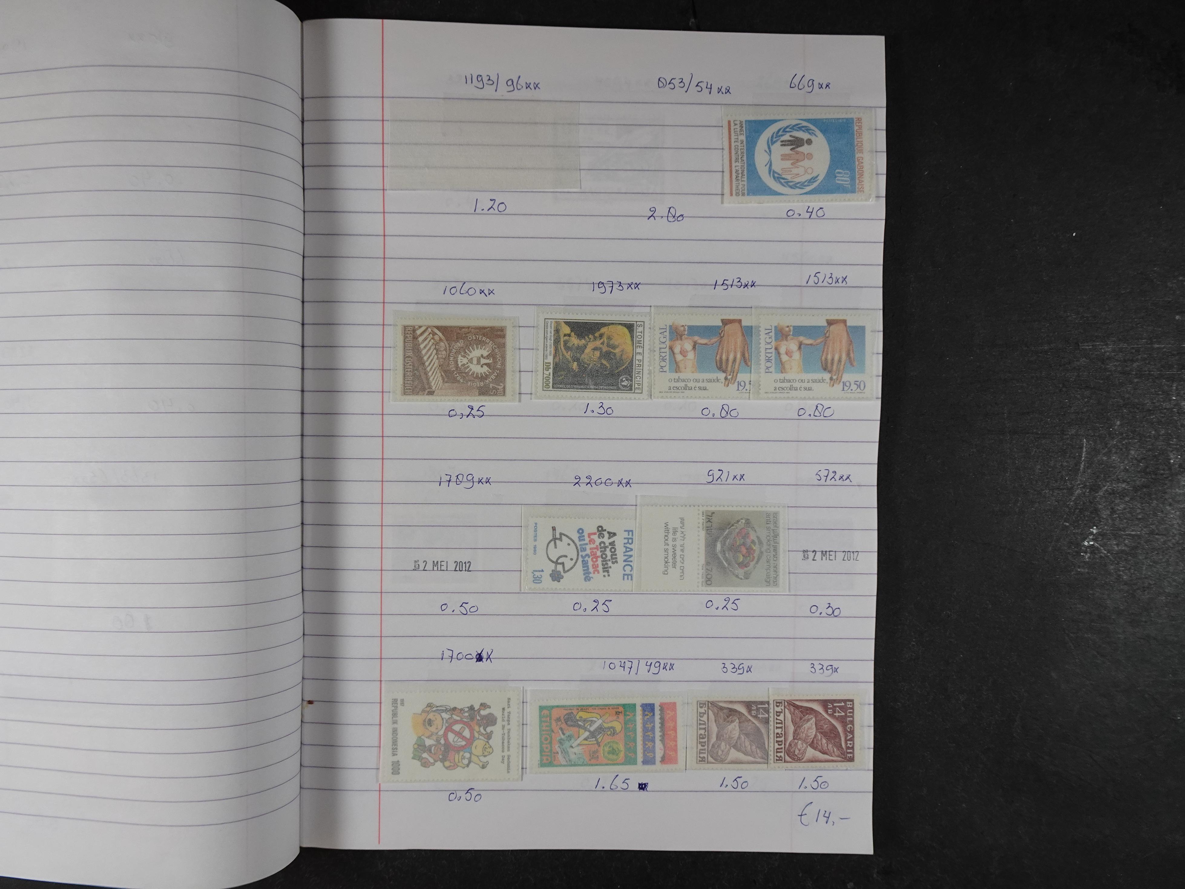 Mooie partij gelopen Rondzendboekjes.
Veel postfris.
Enorme restwaarde 580