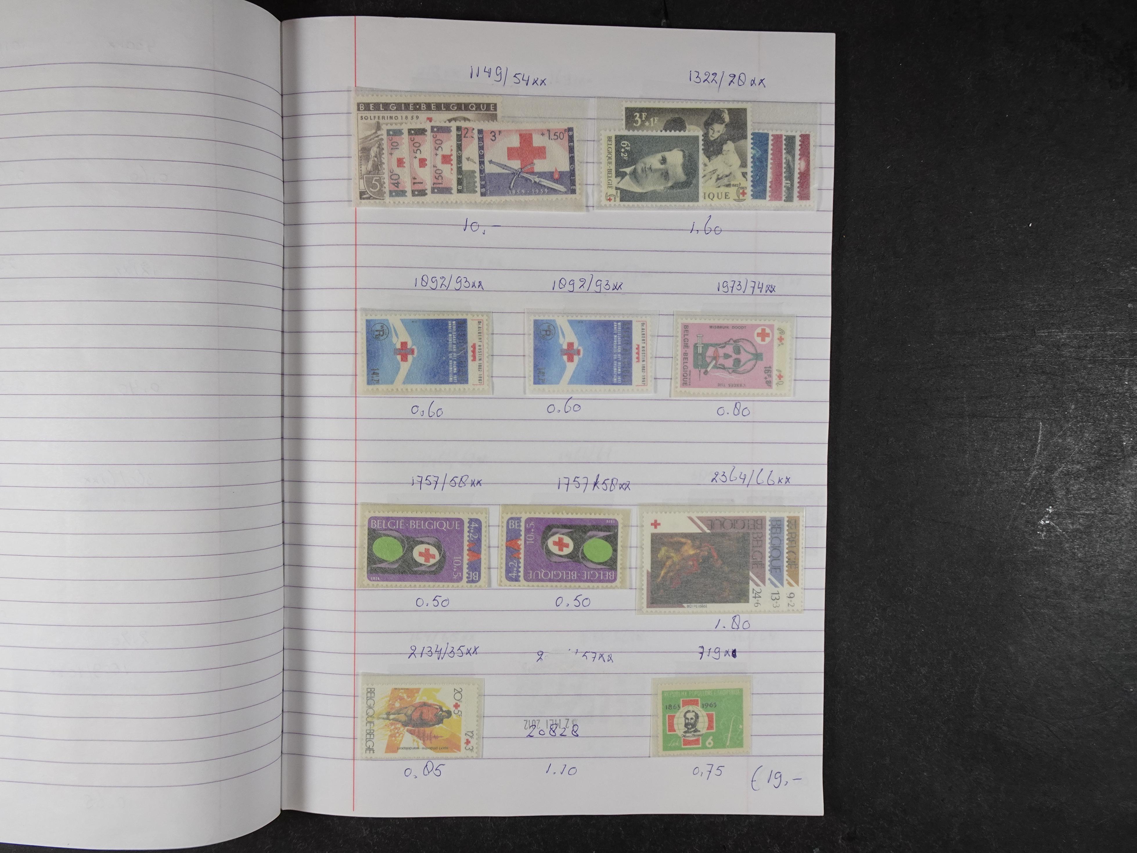 Mooie partij gelopen Rondzendboekjes.
Veel postfris.
Enorme restwaarde 587