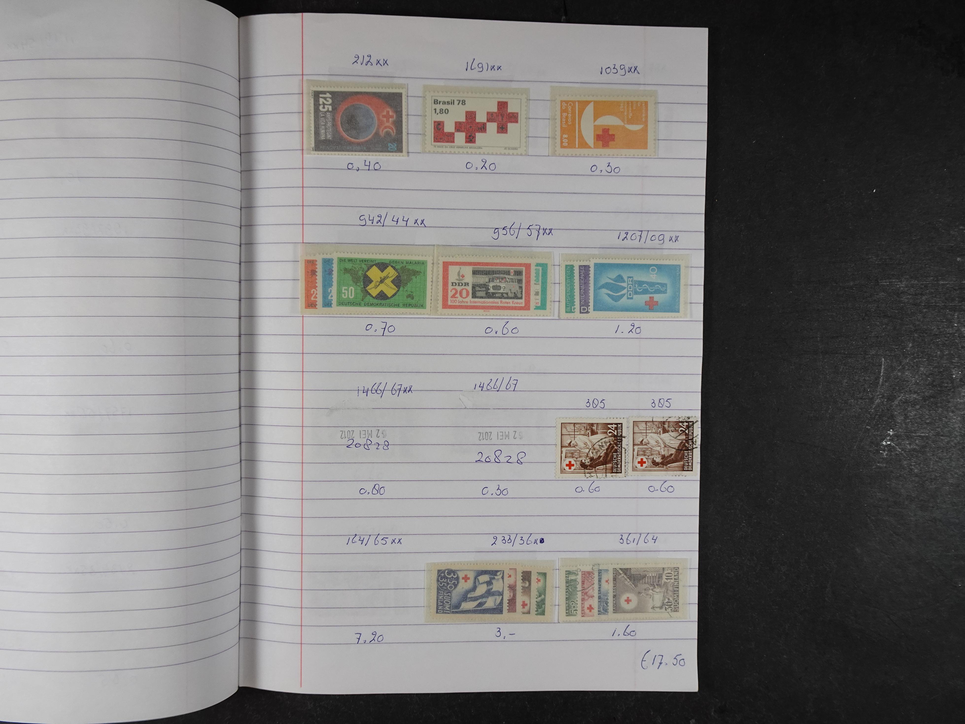 Mooie partij gelopen Rondzendboekjes.
Veel postfris.
Enorme restwaarde 588