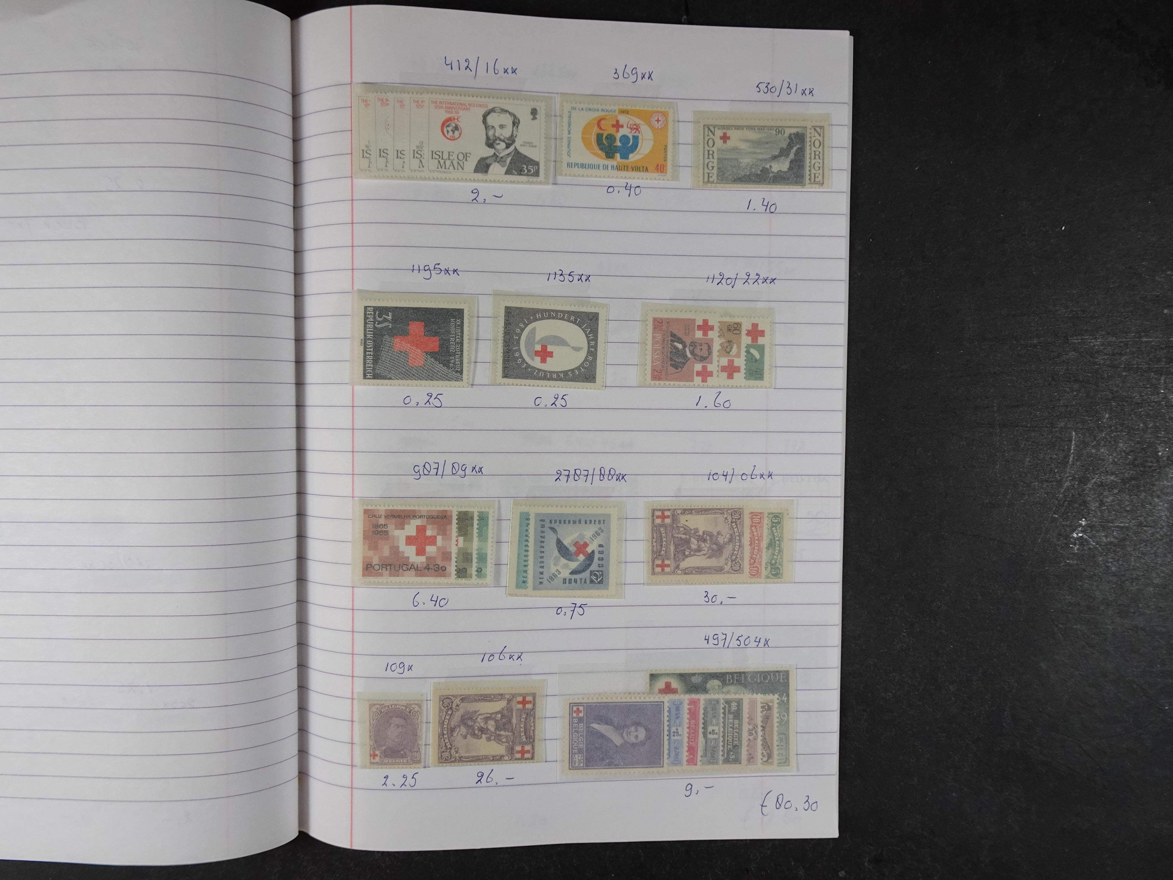 Mooie partij gelopen Rondzendboekjes.
Veel postfris.
Enorme restwaarde 593