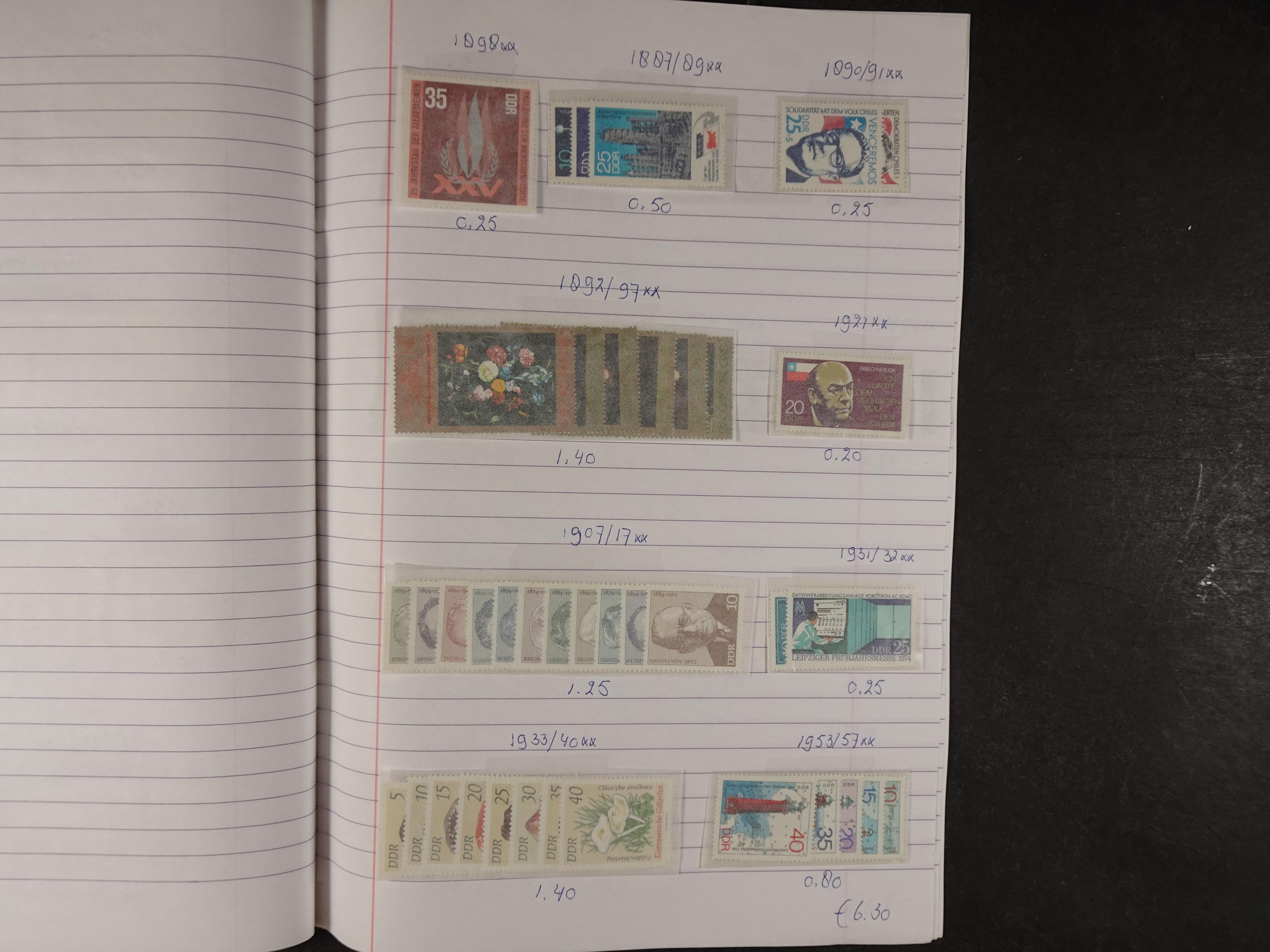 Mooie partij gelopen Rondzendboekjes.
Veel postfris.
Enorme restwaarde 636