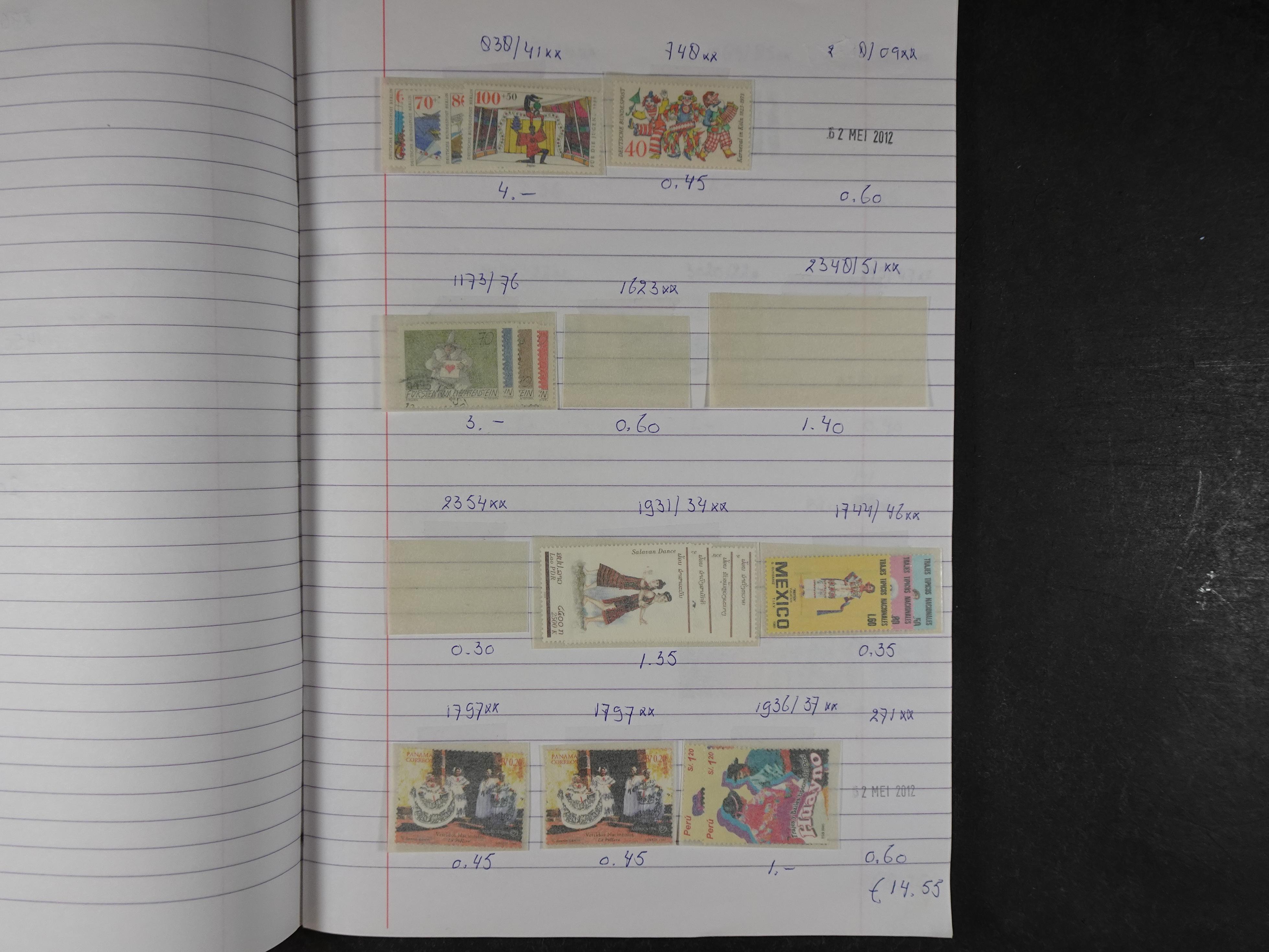 Mooie partij gelopen Rondzendboekjes.
Veel postfris.
Enorme restwaarde 689