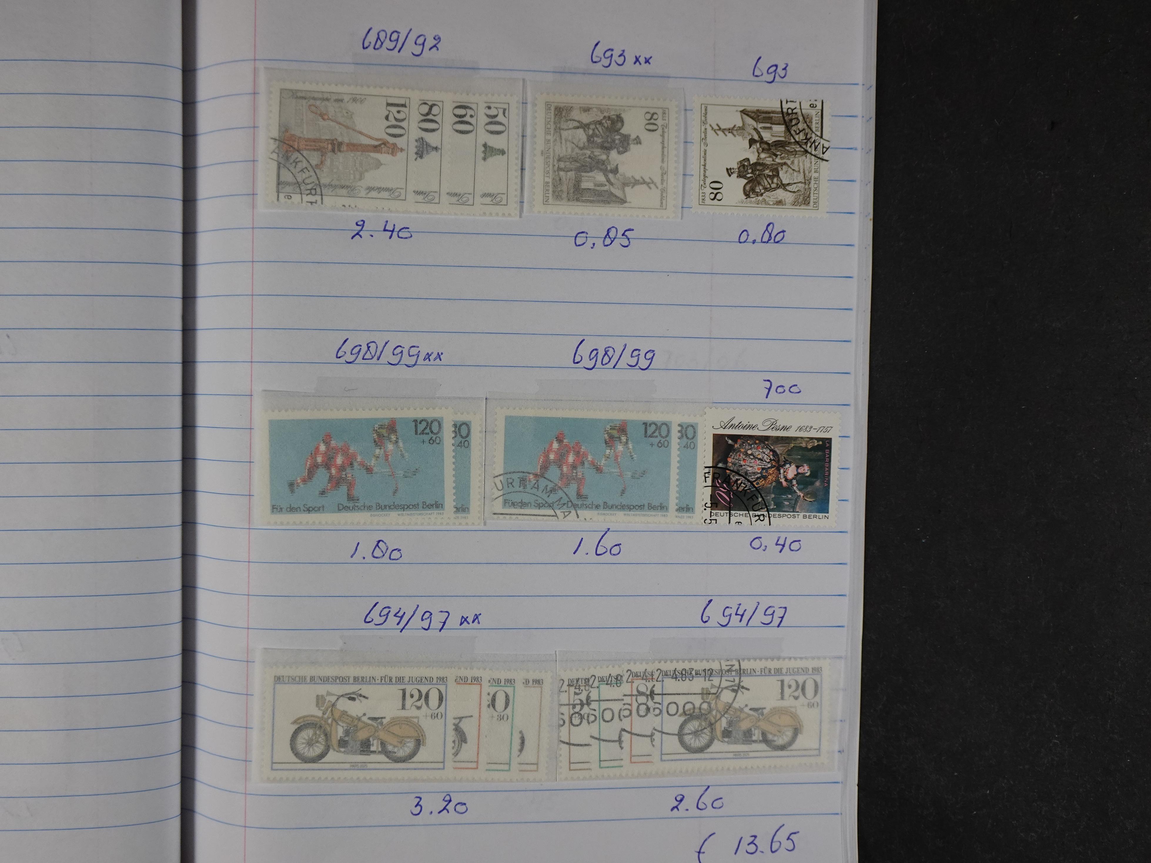 Mooie partij gelopen Rondzendboekjes.
Veel postfris.
Enorme restwaarde 996