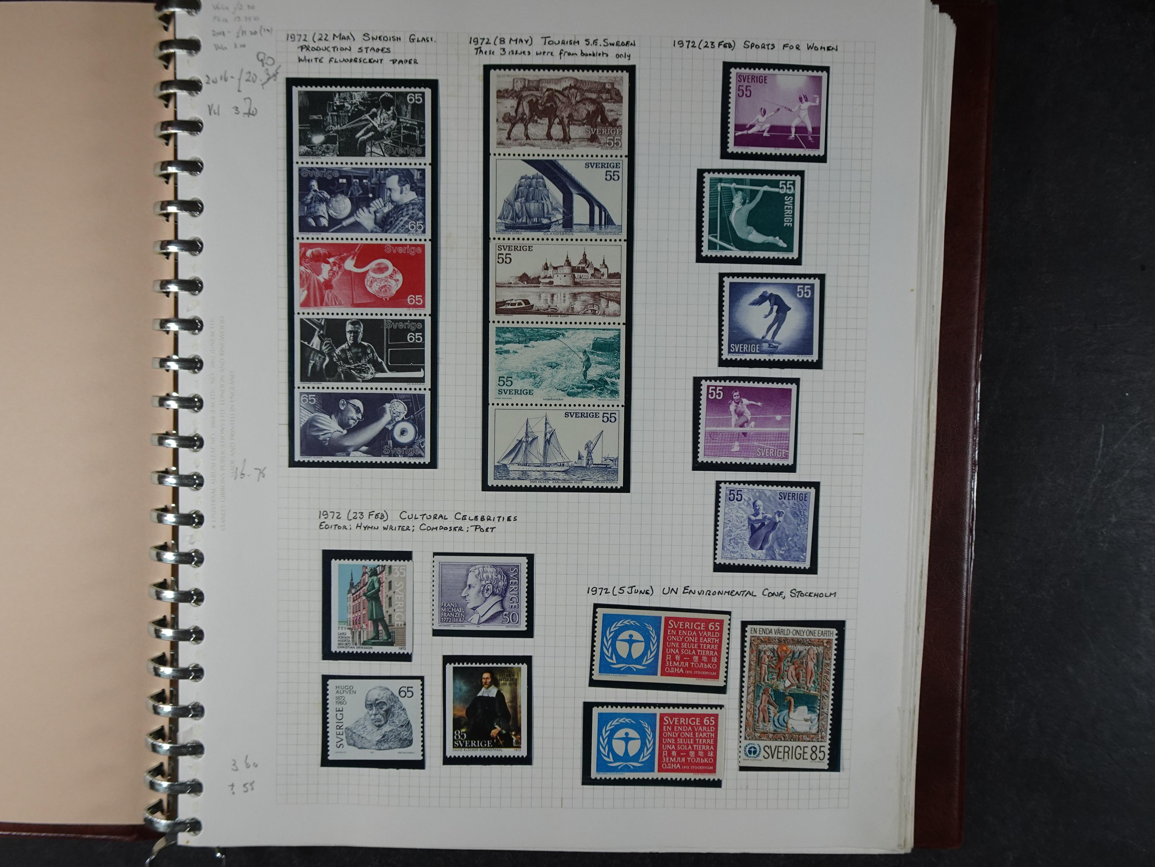 verzameling 1972-1991 op blauwe albumblaadjes. Bevat ook boekjes.
