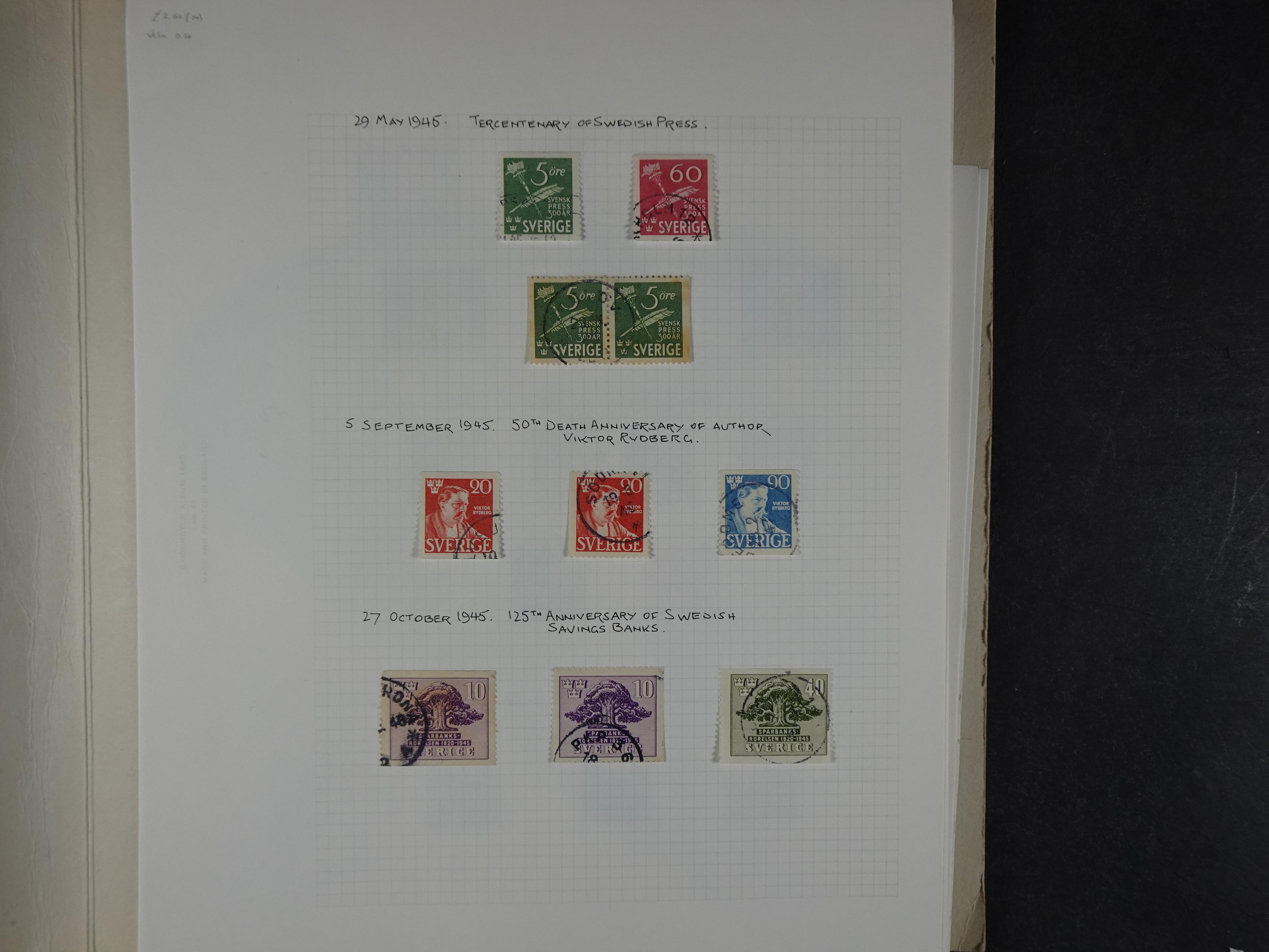 Verzameling met leuk klassiek op blanco albumblaadjes in 2 klembanden. 45