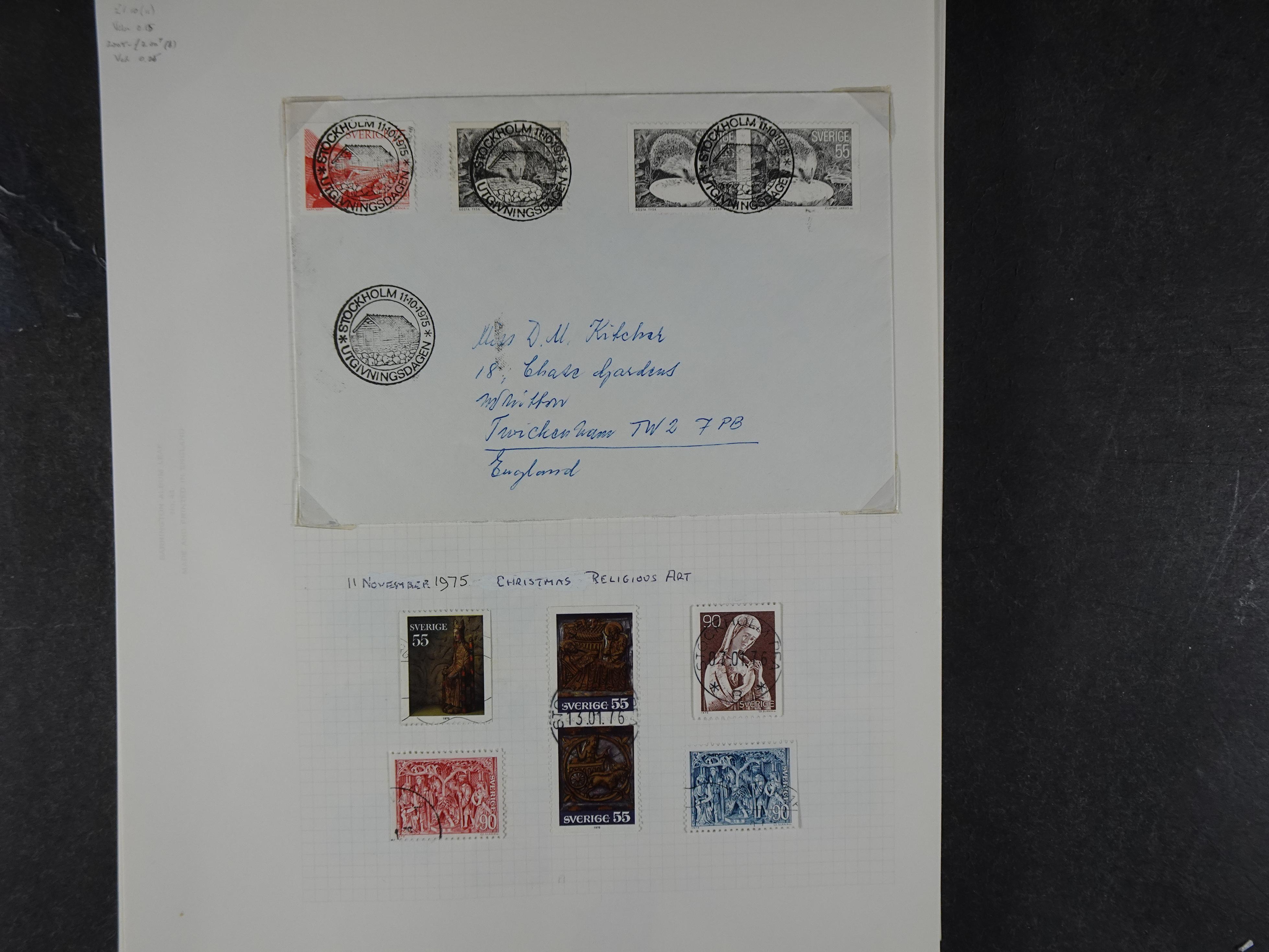 Verzameling met leuk klassiek op blanco albumblaadjes in 2 klembanden. 123