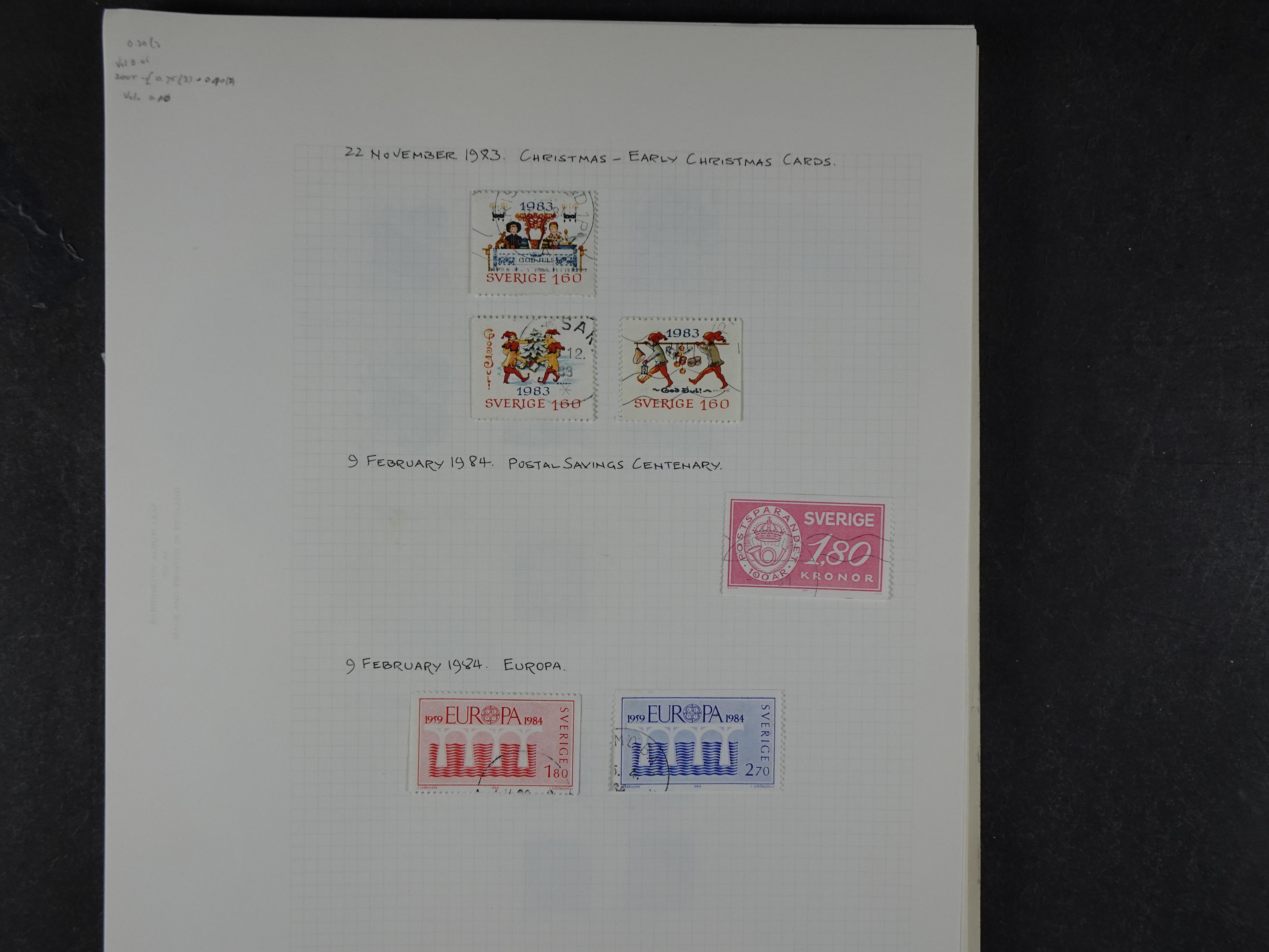 Verzameling met leuk klassiek op blanco albumblaadjes in 2 klembanden. 162