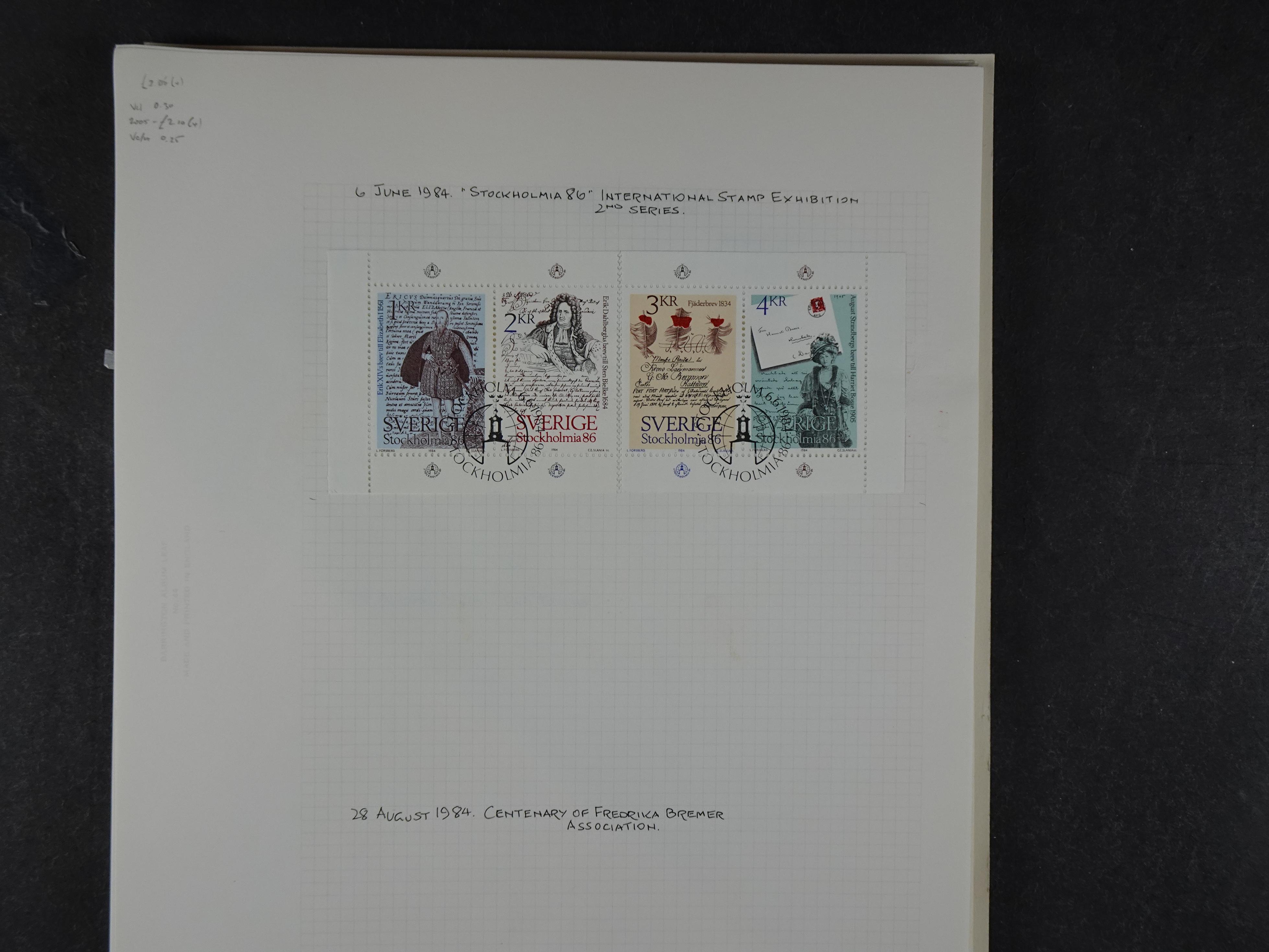 Verzameling met leuk klassiek op blanco albumblaadjes in 2 klembanden. 164